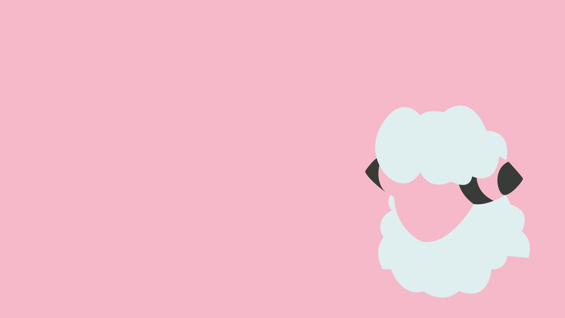 background, white, sheep, clip, flaaffy, 1080P, pink background, pink, art, form, minimalism, black, HD Wallpaper
