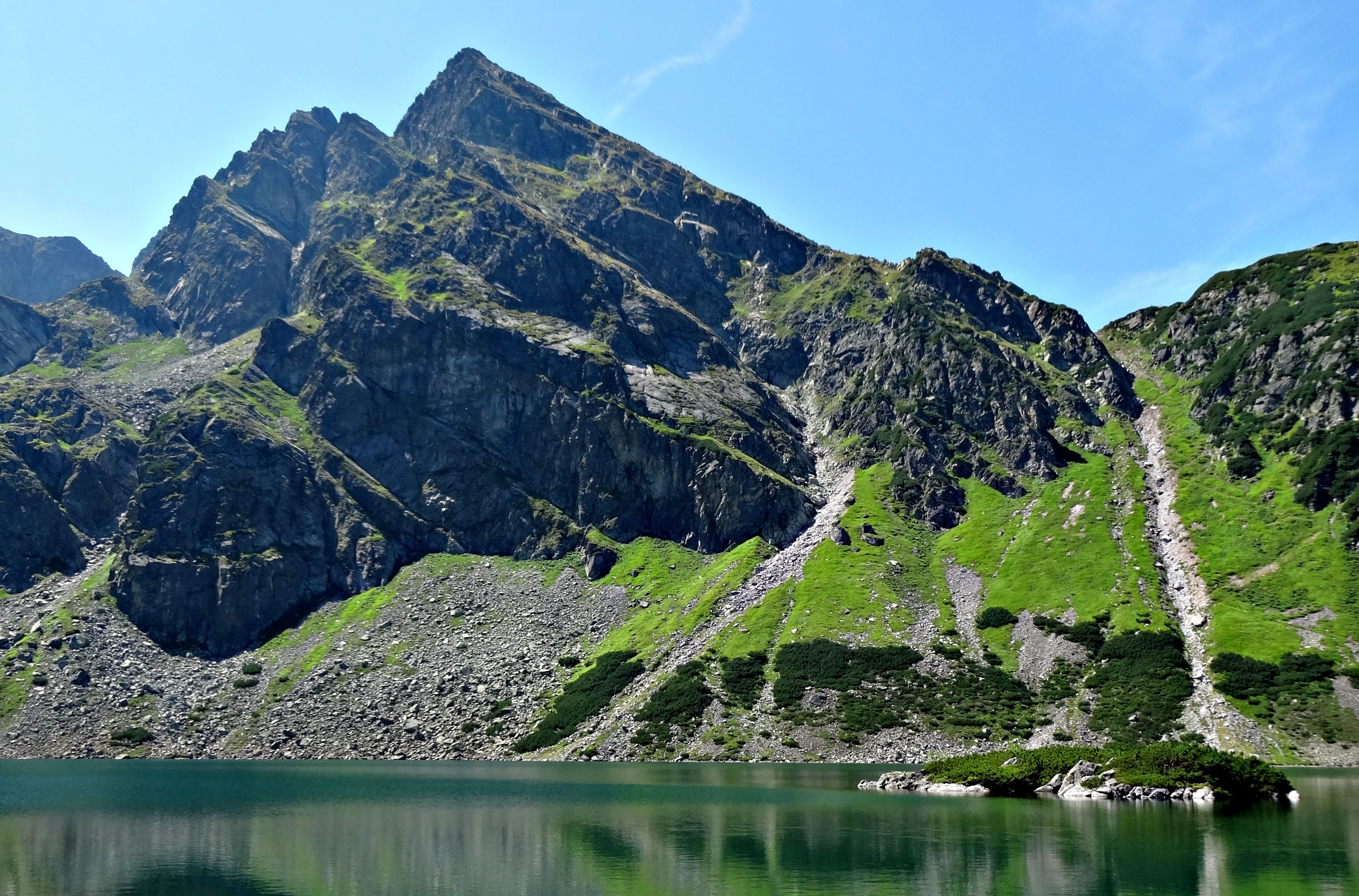 the high tatras, no people, tranquility, tree, europe, waterfront, beauty in nature, scenics - nature, mountain, 2K, mountains, tatry, day, solid, european Alps, HD Wallpaper