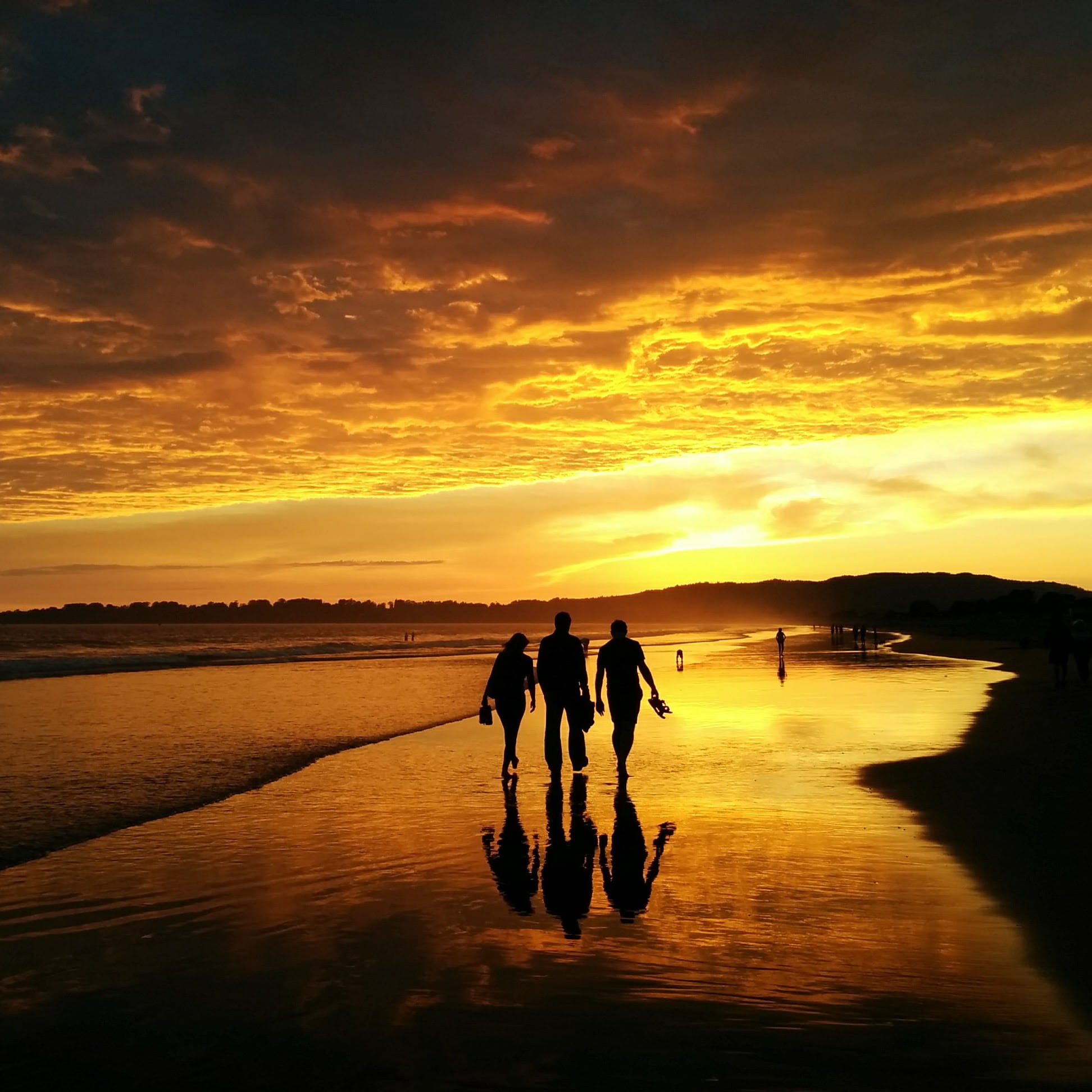 orange color, cloud - sky, lifestyles, group of people, idyllic, nature, united states, reflection, togetherness, nofilter, outdoors, sunset, tranquility, Phone HD Wallpaper