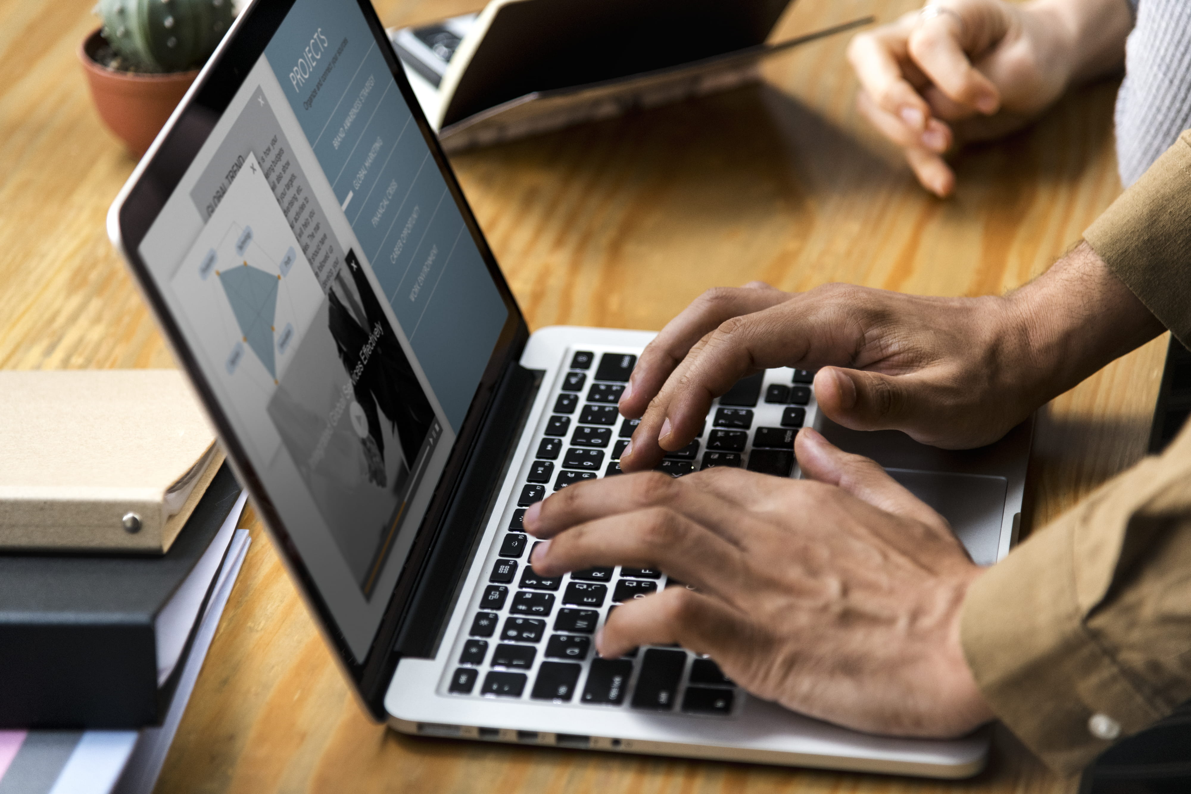 surfing the net, wooden, hands, workers, business, office, human hand, typing, access, mobile, digital device, table, computer network, working, graphic, HD Wallpaper