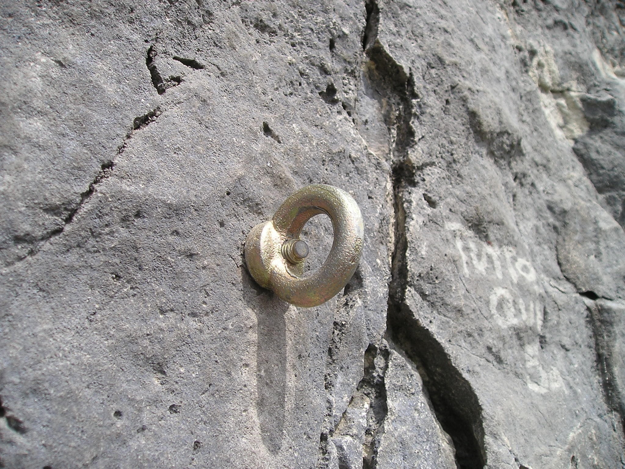 security, backup, stable, outdoors, animals in the wild, animal wildlife, eye bolt, pattern, concrete, sport climbing, climbing route, route, protection, HD Wallpaper