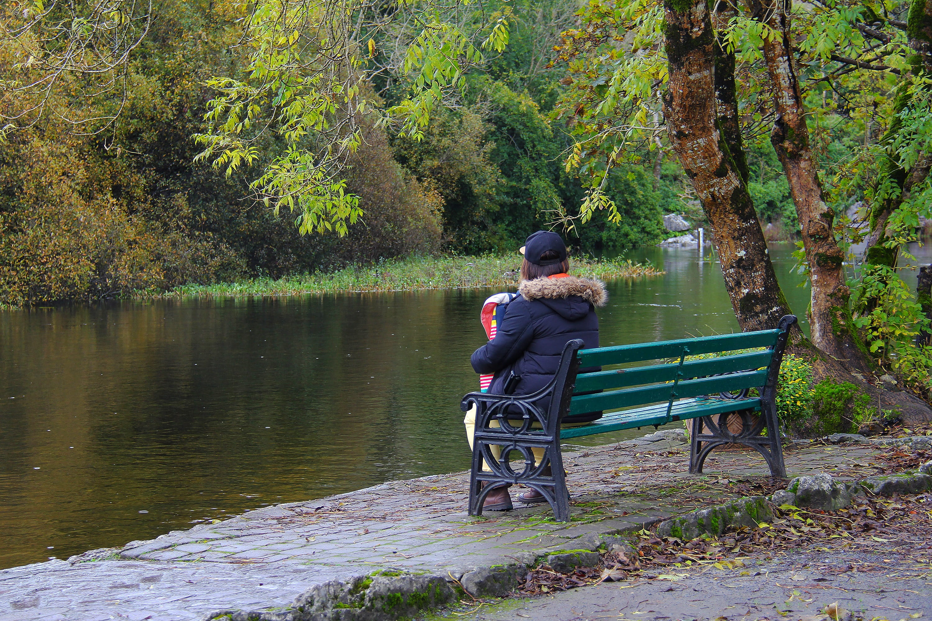 togetherness, outdoors, lifestyles, tree, positive emotion, real people, scenery, connemara, wood, reflection, full length, river, men, park, village, green, HD Wallpaper