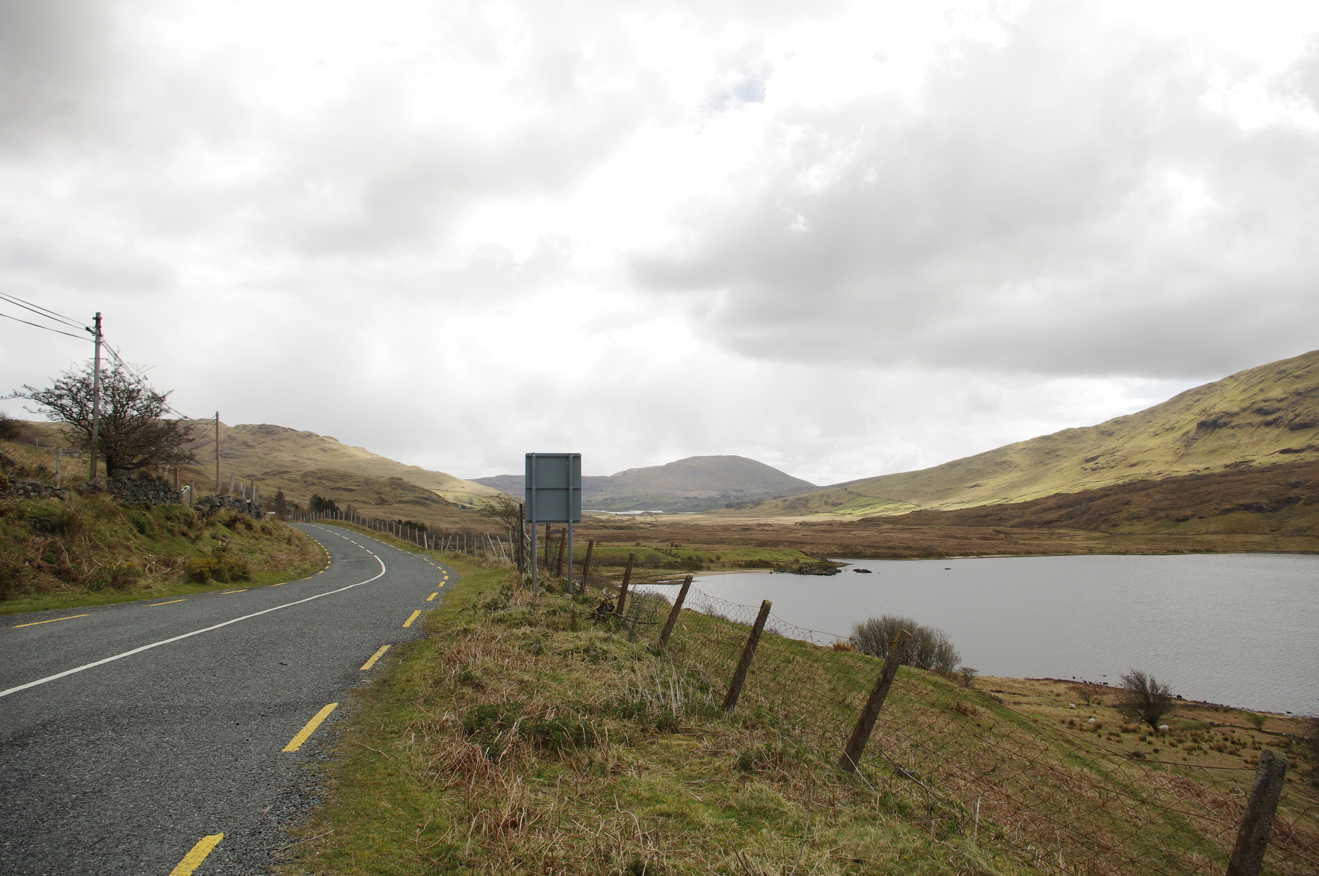 plant, mountain, sky, outdoors, water, day, connemara, road, symbol, 4K, nature, environment, beauty in nature, transportation, landscape, direction, scenics - nature, HD Wallpaper