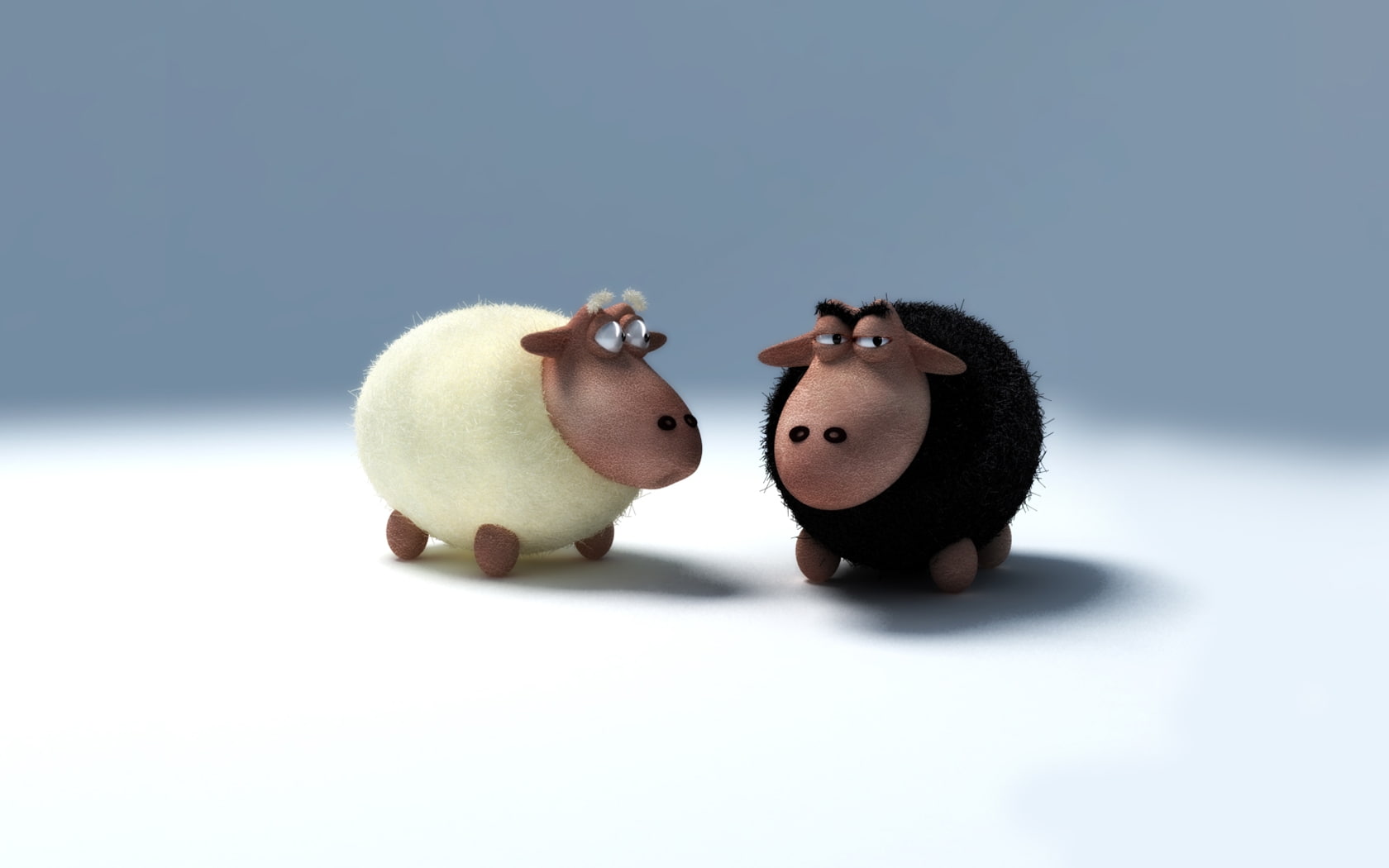 white, hd, funny, 3D view, Black, art, sheep, animals, d, 720P, entertainment, x, view, HD Wallpaper