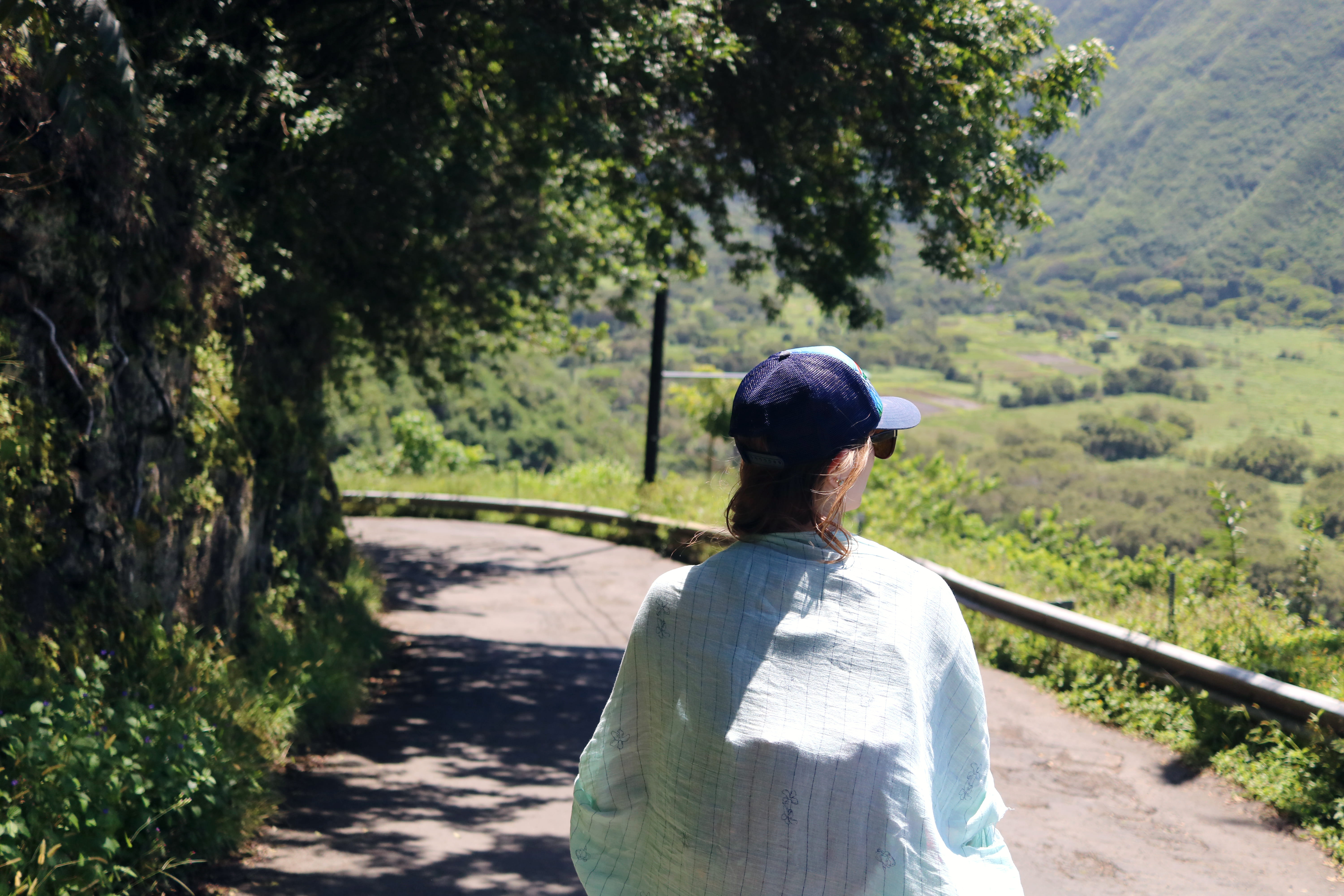 hilo, hawaii, one person, leisure activity, road, day, girl, tree, hike, plant, united states, men, sunlight, nature, footpath, outdoors, waist up, real people, HD Wallpaper