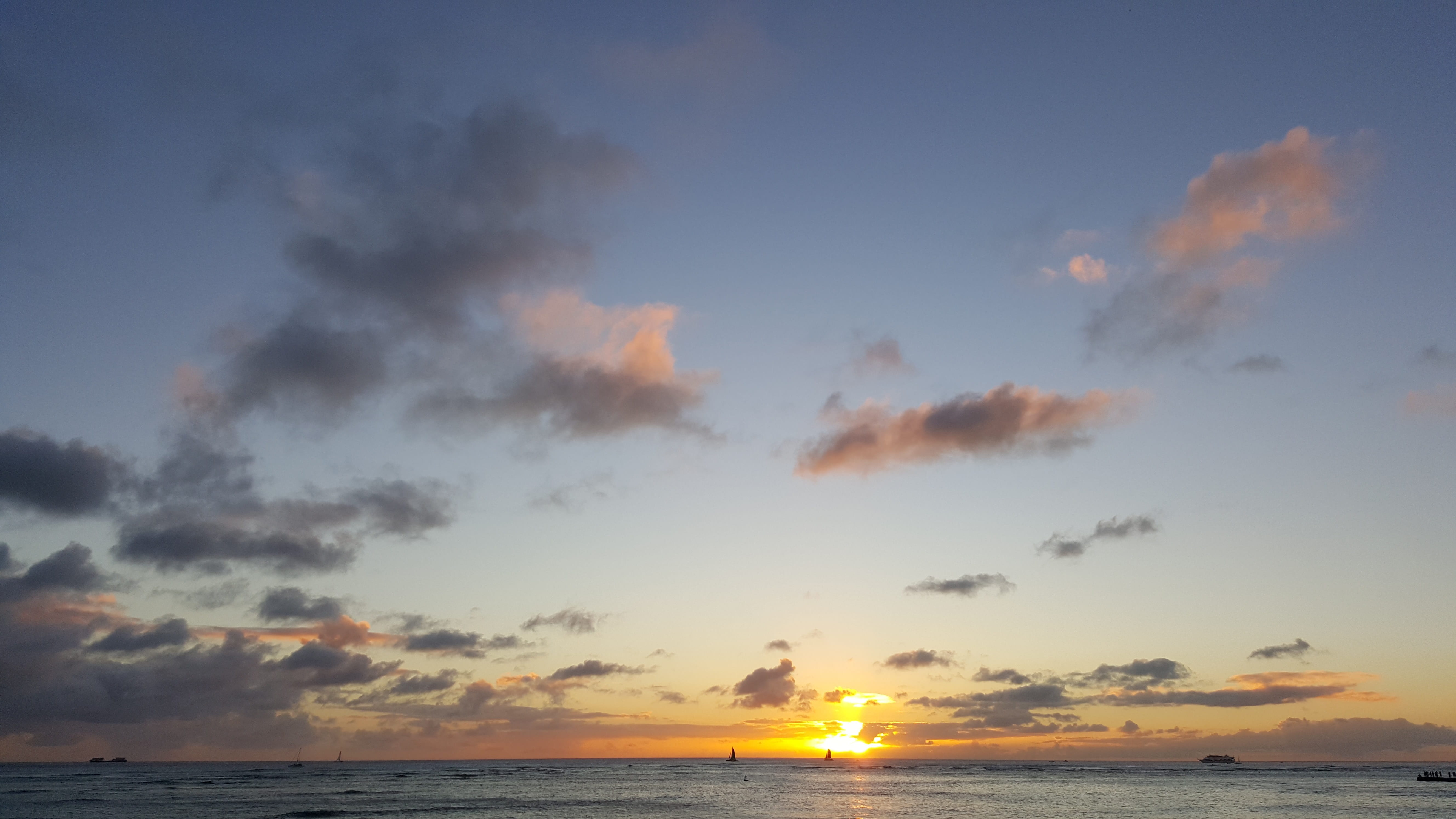 tranquility, sky, outdoors, nature, sunset, sea, scenics - nature, beauty in nature, water, horizon over water, the big island, horizon, tranquil scene, HD Wallpaper