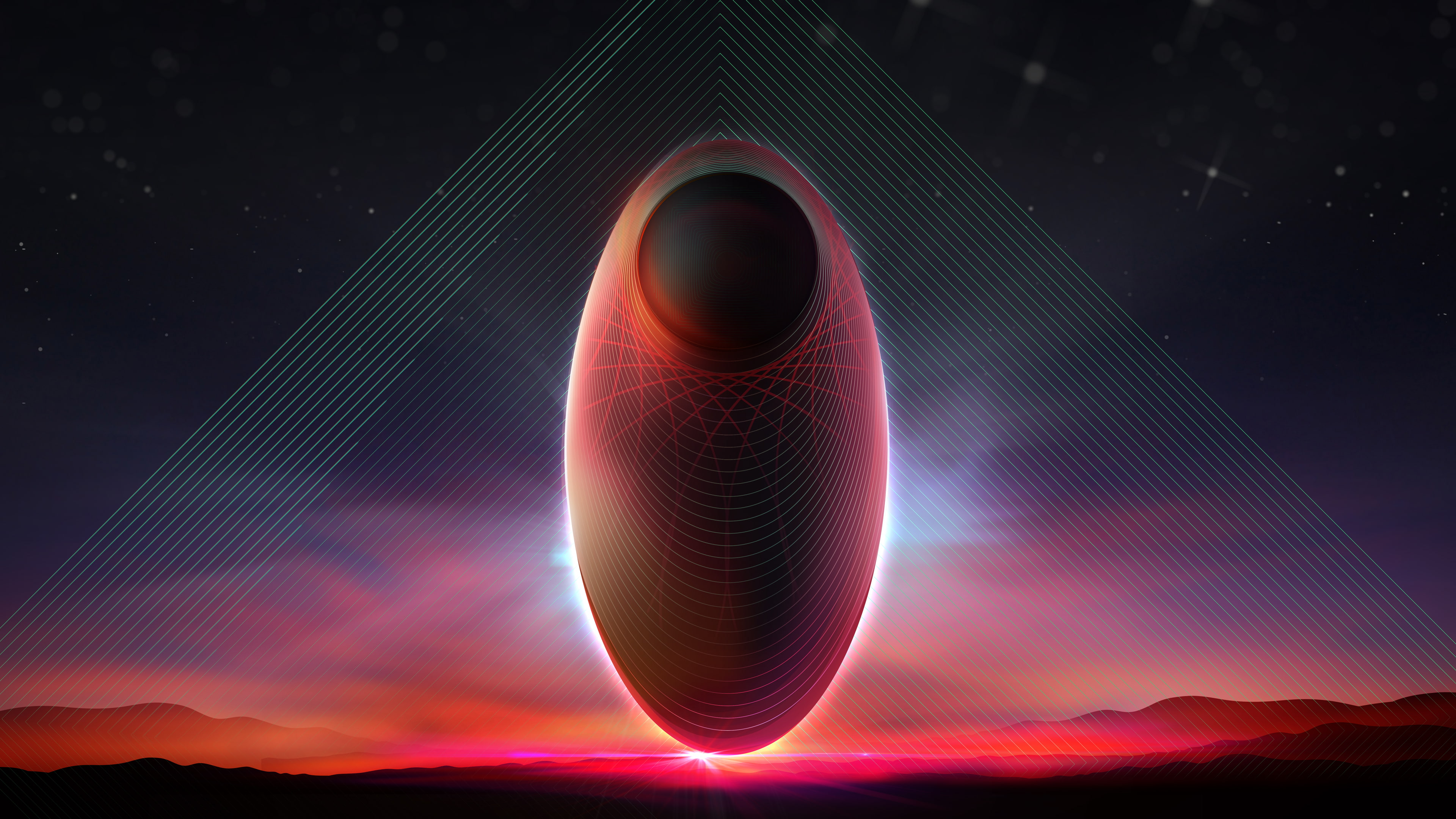 Sci-Fi, Mystery, 4K, Photoshop, Neon, 4K, Descent, HD Wallpaper