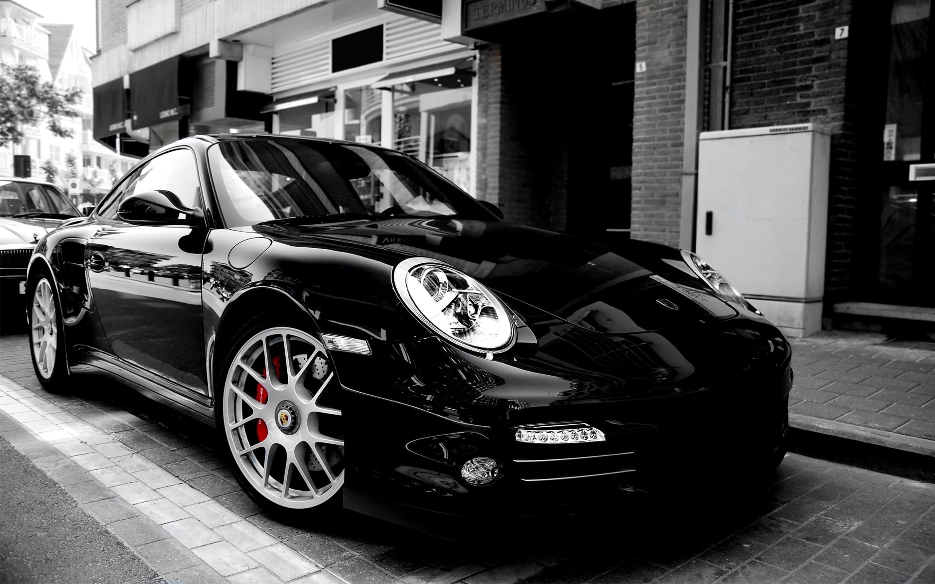 1080P, porsche, cars, black, turbo, superb, HD Wallpaper