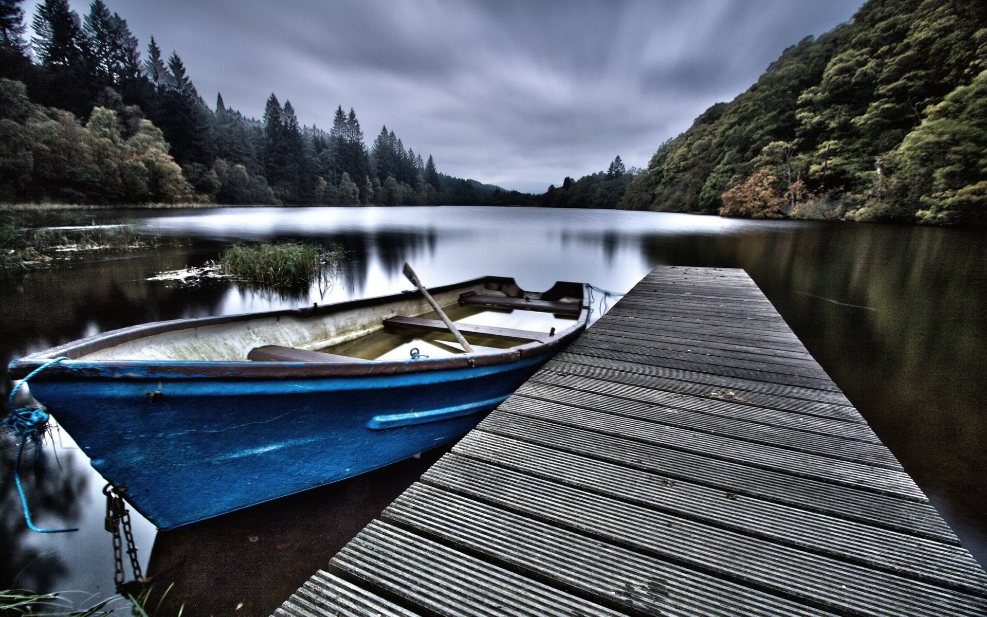 1080P, blue, boat, jon, Photography, HDR, HD Wallpaper