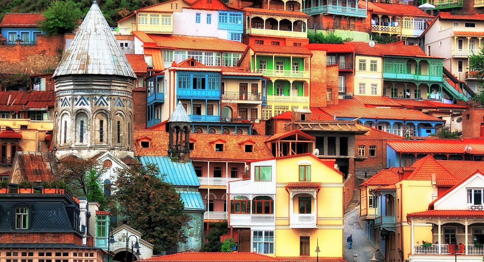 Georgia, Colorful, 1080P, Tbilisi, Man Made, Town, House, HD Wallpaper