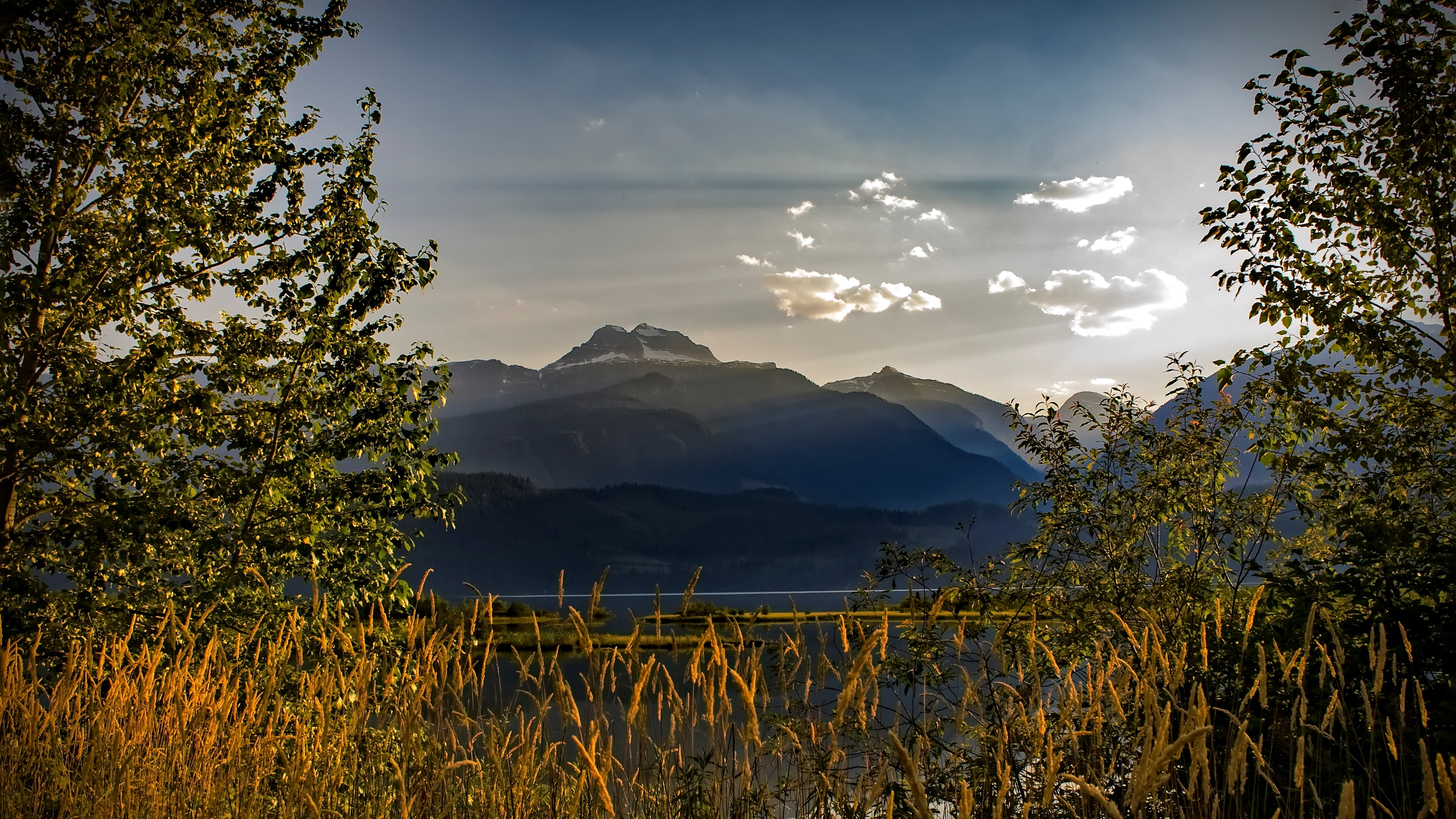 4K, beauty in nature, idyllic, revy, cloud - sky, non-urban scene, nature, canada, sky, wilderness, mount scenery, british columbia, outdoors, tree, mountainous landforms, HD Wallpaper