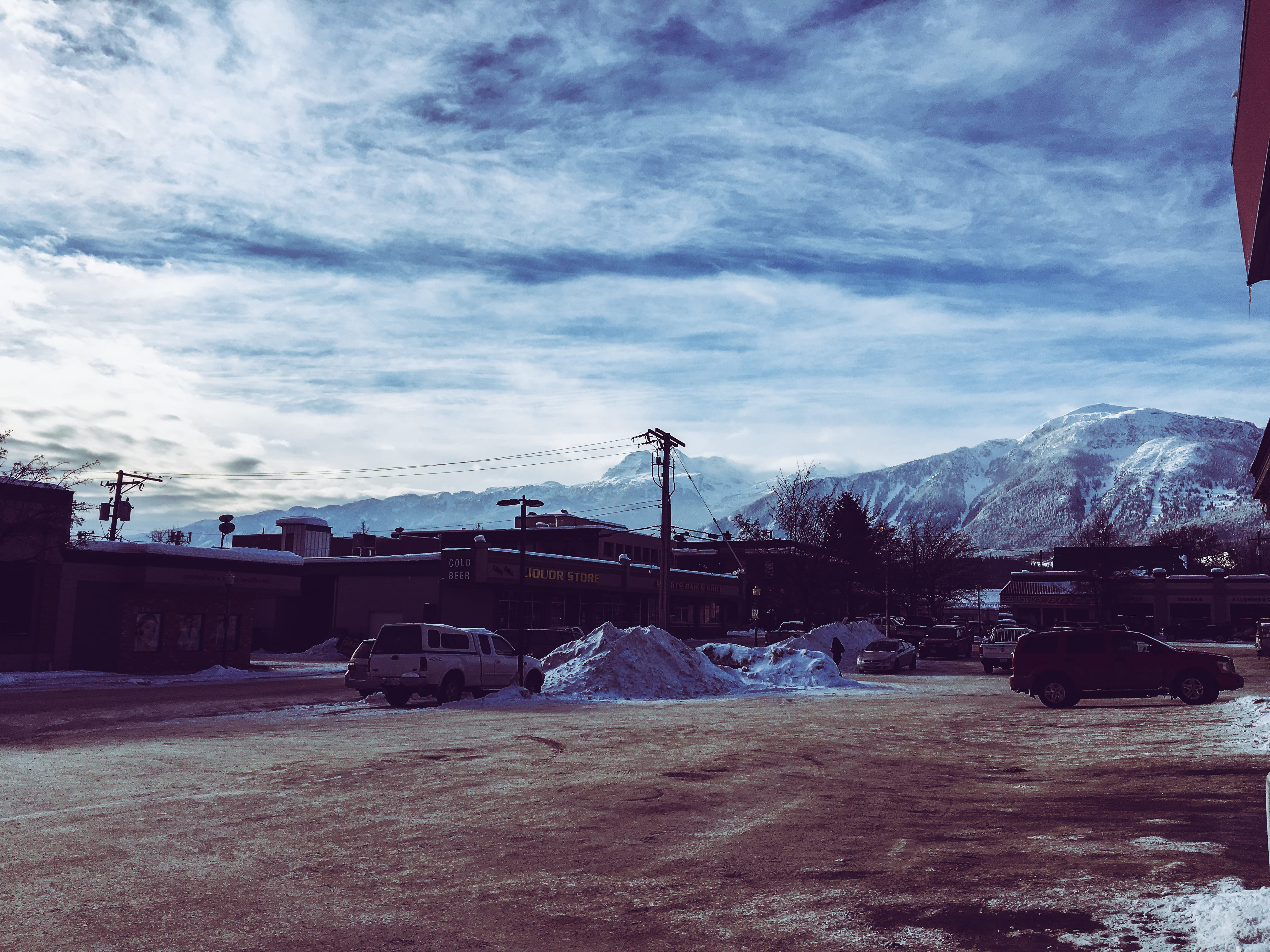 sky, canada, 415 victoria rd, land vehicle, no people, industry, winter, car, cloud - sky, snow, transportation, outdoors, mode of transportation, revelstoke, HD Wallpaper