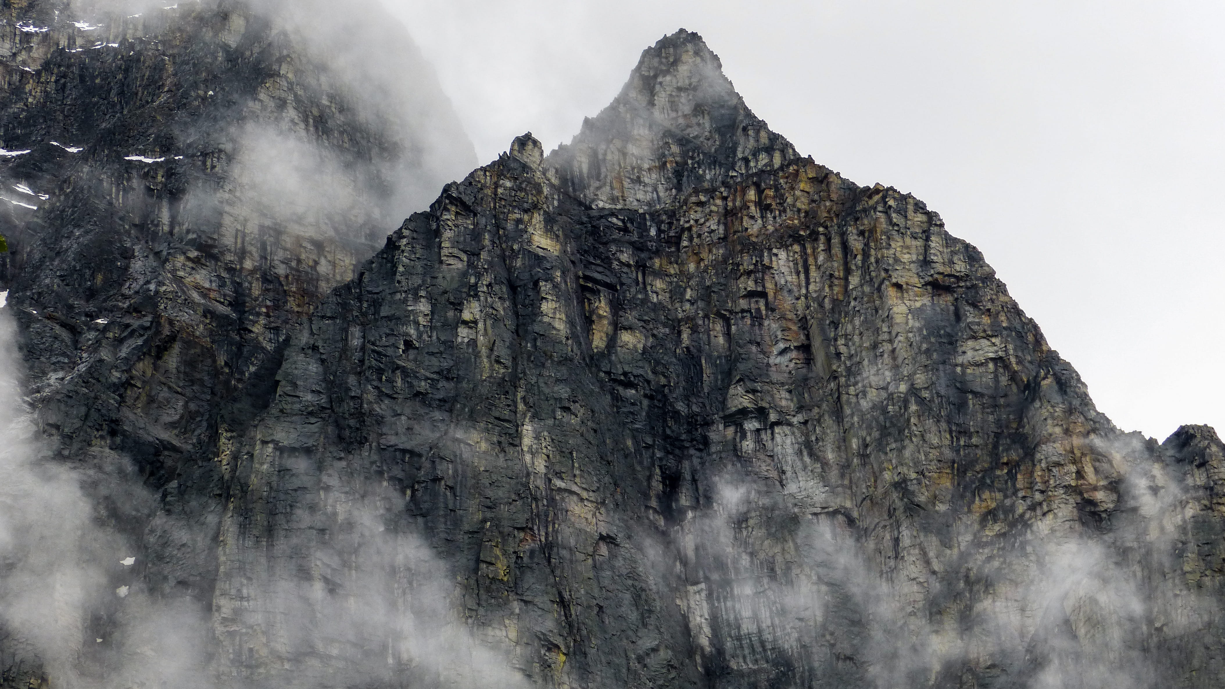 solid, revelstoke, canada, mountain, rockies, 4K, land, rock, cloud, rain, smoke - physical structure, day, grey, physical geography, sky, outdoor, mist, HD Wallpaper