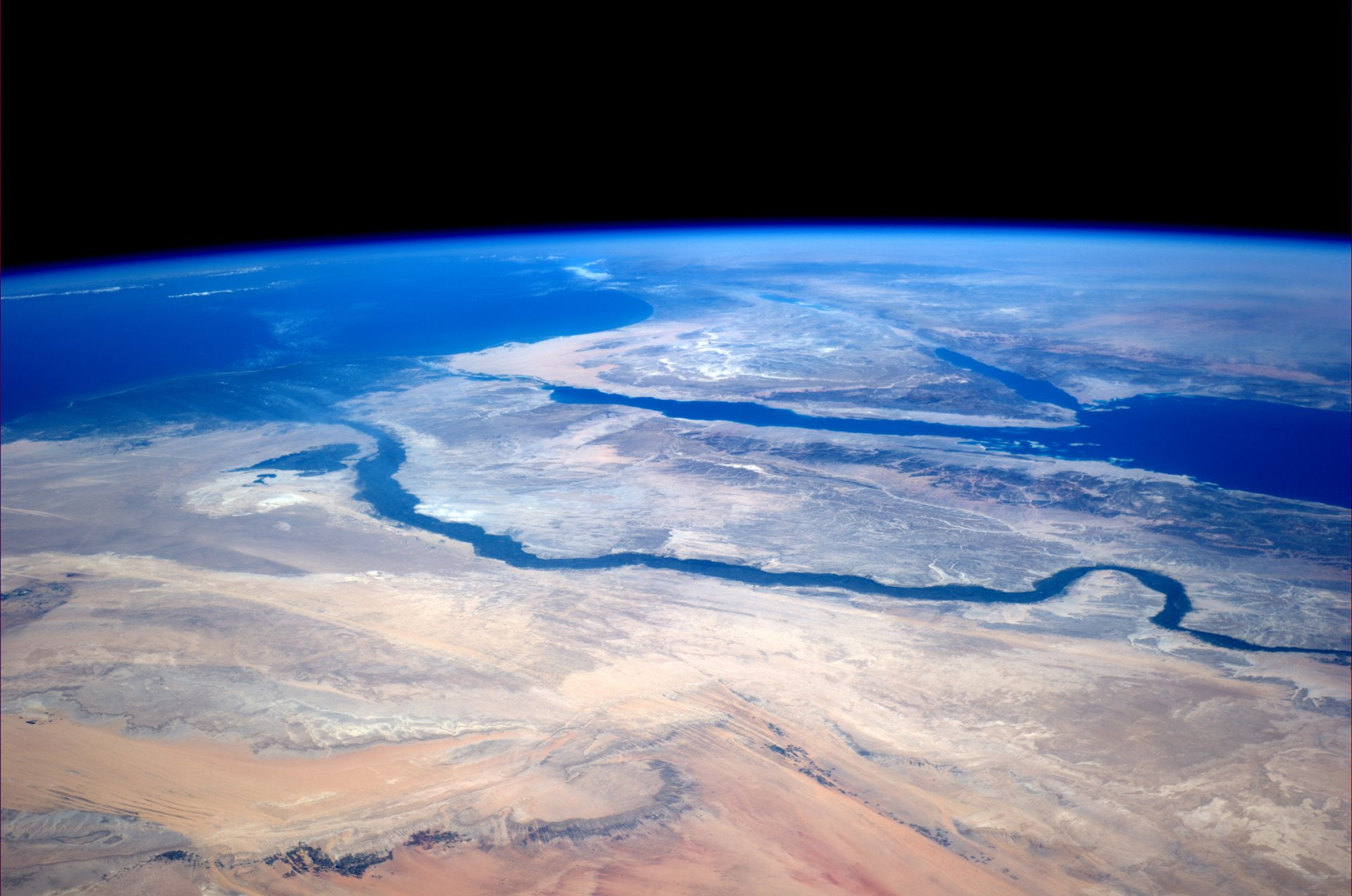 Mediterranean, Sinai Peninsula, Earth, Sahara, Egypt, Nile, Africa, 1080P, Red Sea, From Space, HD Wallpaper