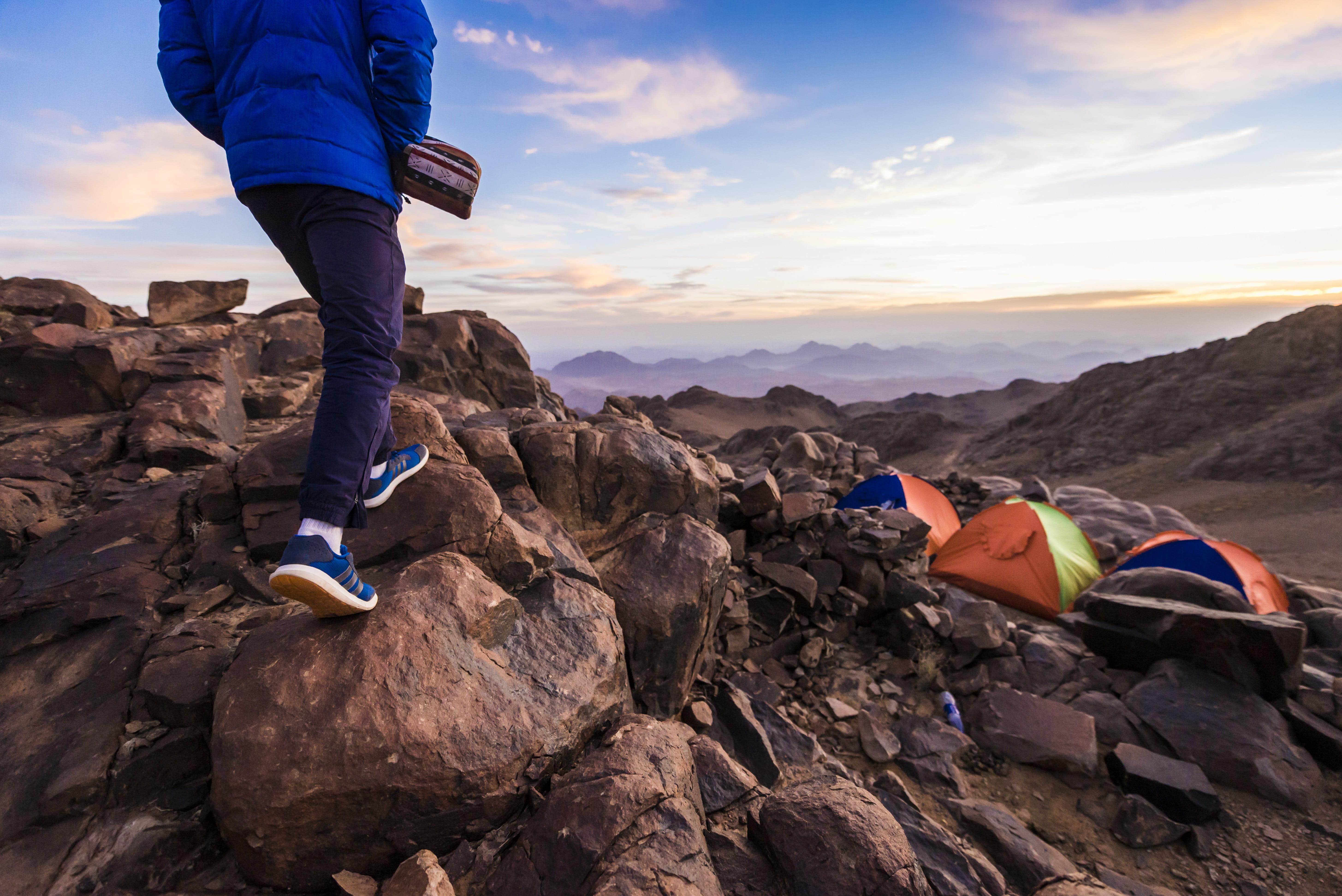 outdoors, nature, mountain, sky, solid, leisure activity, people, beauty in nature, non-urban scene, 5K, sunset, sinai, camp, tranquility, rock - object, HD Wallpaper