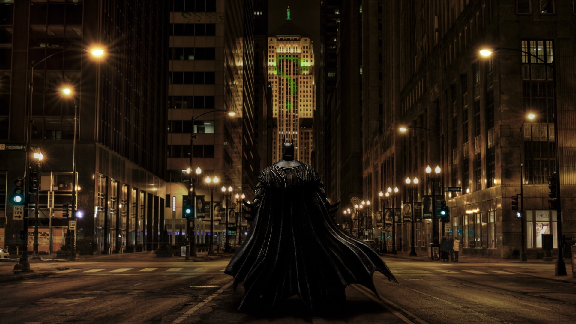 1080P, batman the riddler fan art gotham city chicago photoshopped the dark knight, HD Wallpaper