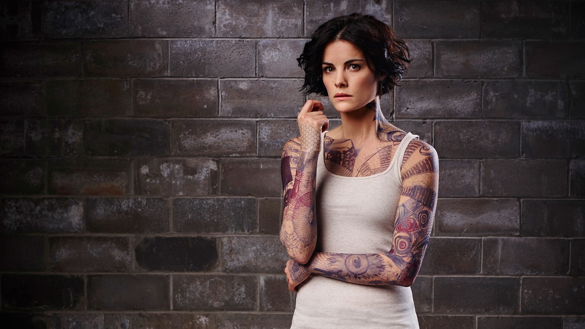 young women, individuality, tattoo, looking at camera, beauty, women, one person, wall, waist up, brick wall, beautiful woman, adult, portrait, blindspot, HD Wallpaper