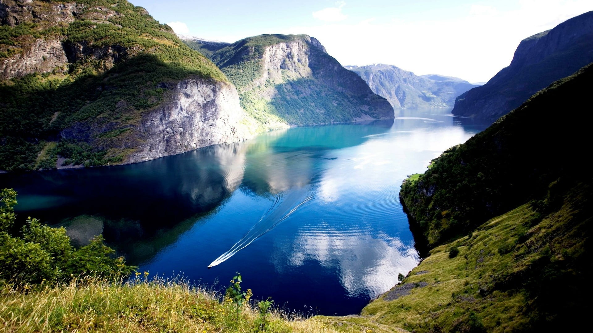 mount scenery, naeroyfjord, day, wilderness, no people, nature, tree, 1080P, mountain, beauty in nature, mountain range, highland, non-urban scene, europe, HD Wallpaper