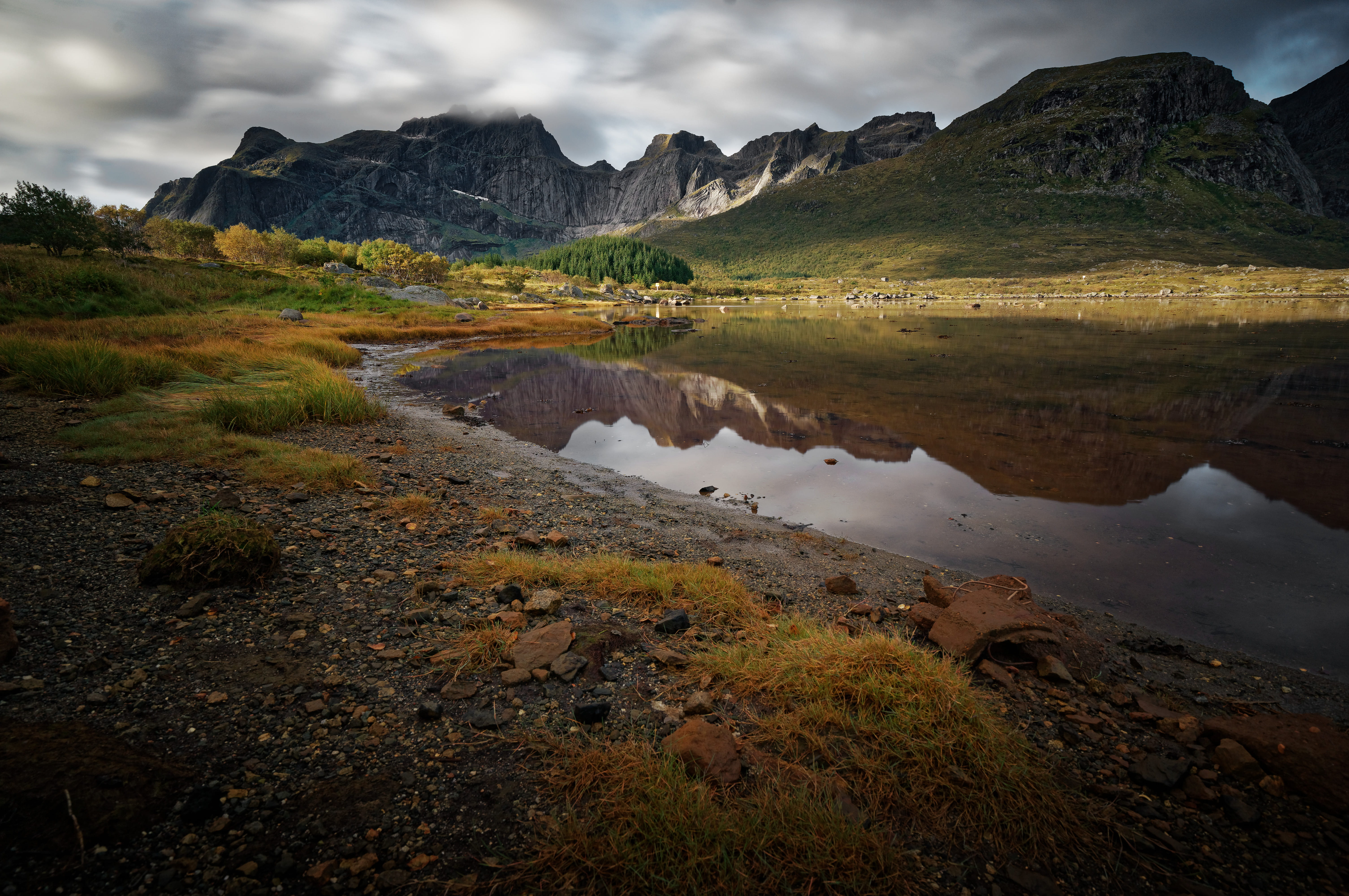 water, beauty in nature, dirt road, river, norway, reflection, cloudy, road, basin, no people, scenics - nature, outdoors, non-urban scene, near, day, tree, HD Wallpaper