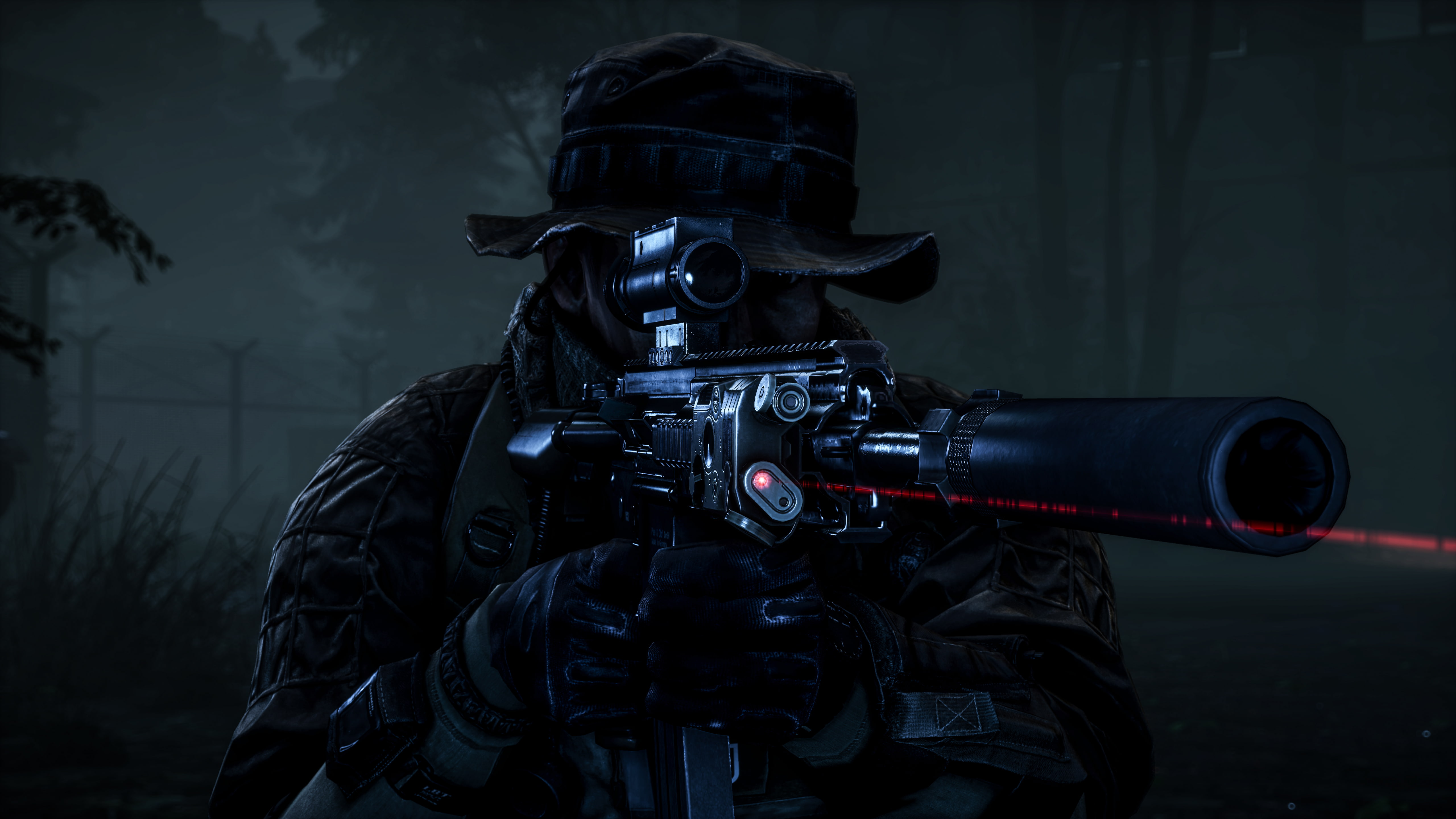 person, night, 5K, rifle, holding, Night Operations, Sniper, hunting, 4K, time, Battlefield 4, HD Wallpaper