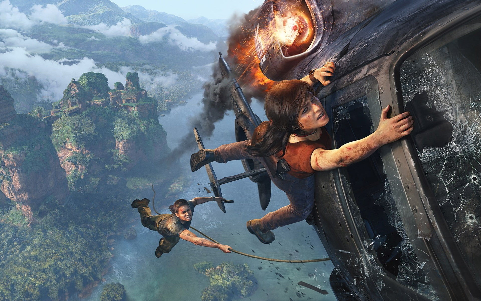 leisure activity, adult, lost, poster, uncharted, young adult, water, females, full length, game, women, 1080P, legacy, togetherness, real people, mountain, HD Wallpaper