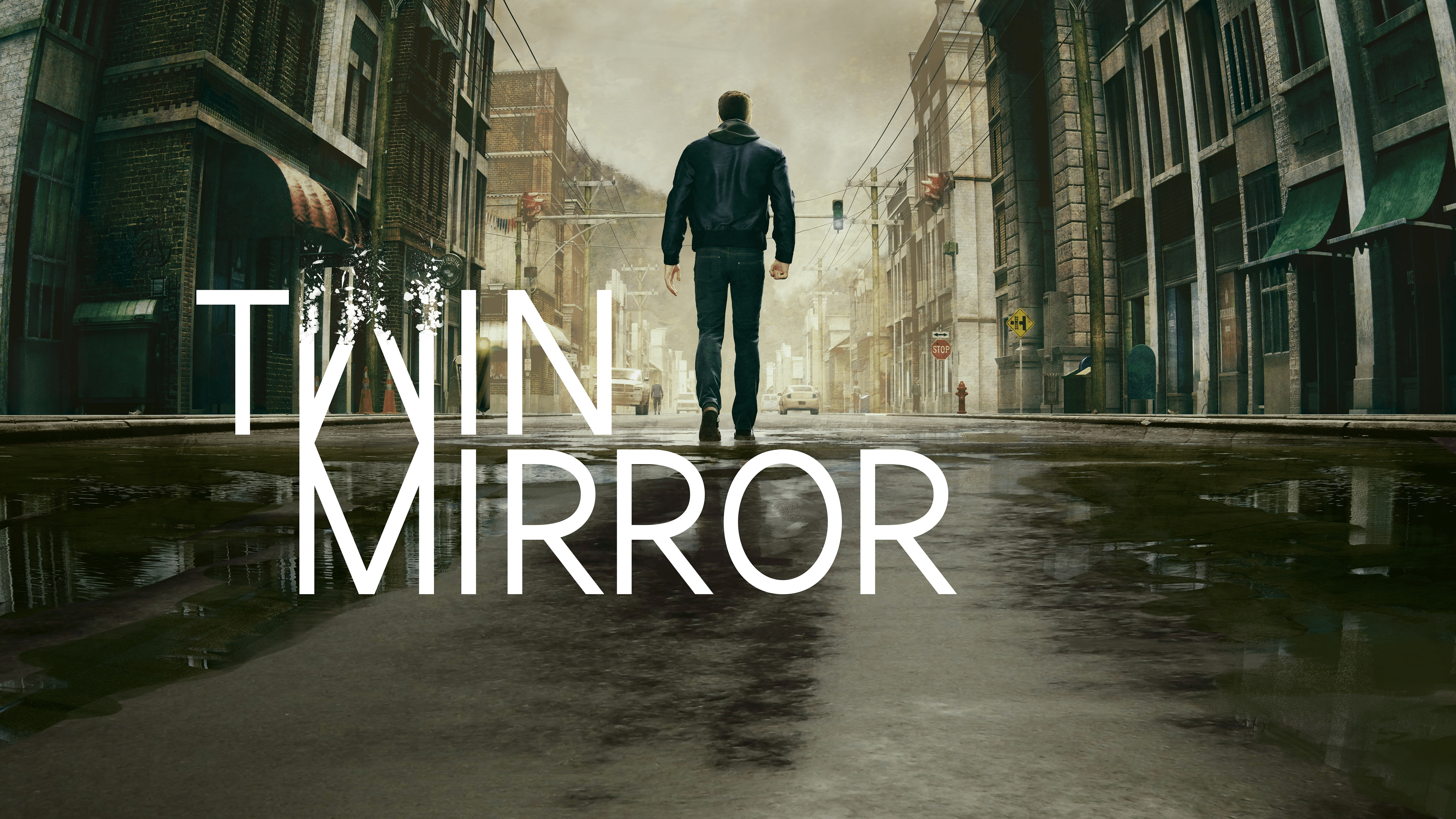 reflection, city, adult, day, men, rear view, one person, built structure, communication, Game, Mirror, full length, 5K, text, building, business, building exterior, HD Wallpaper