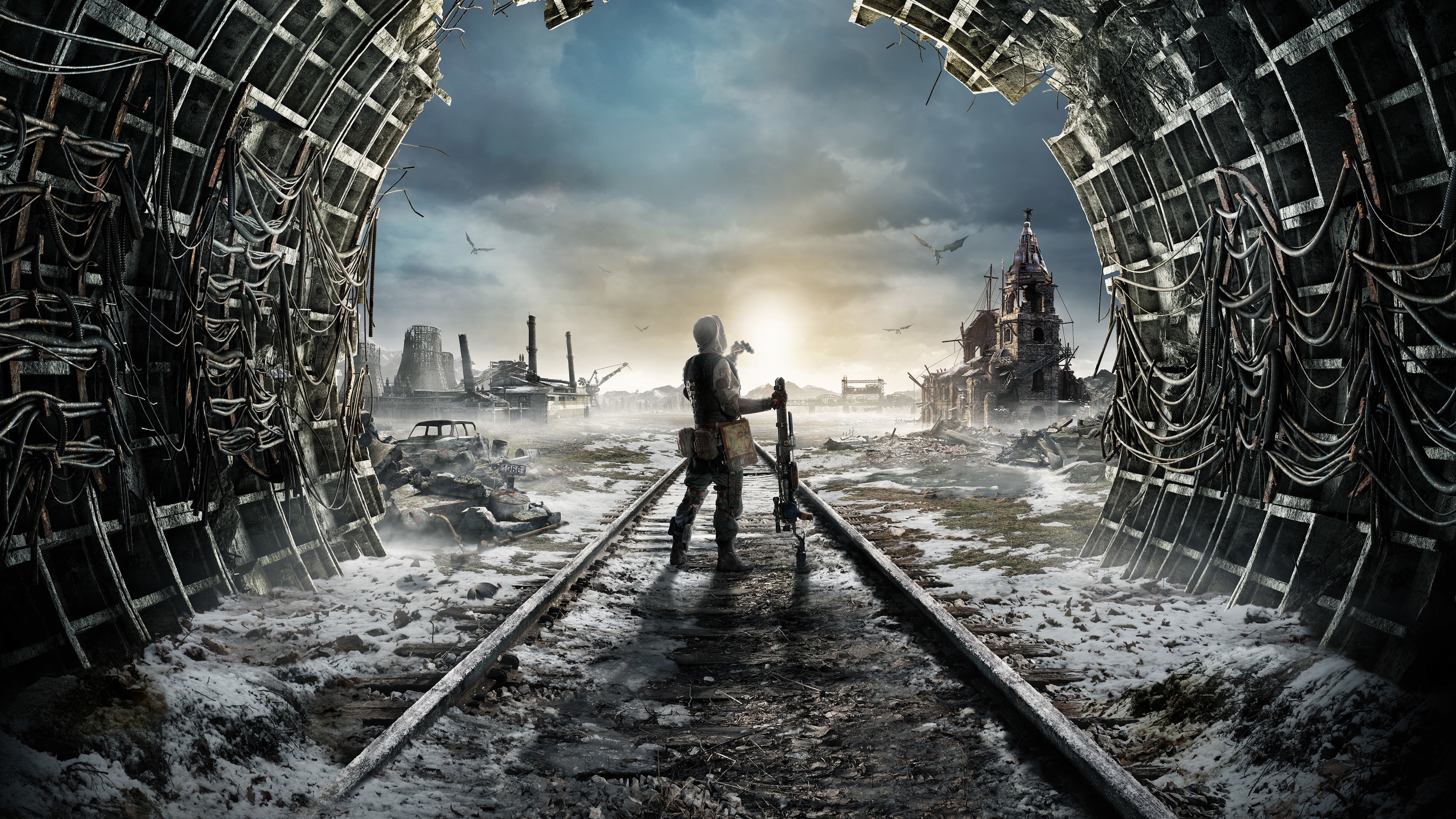 water, metal, 2018 games, transportation, no people, art and craft, metro exodus, building, sky, outdoors, history, building exterior, cloud - sky, city, HD Wallpaper