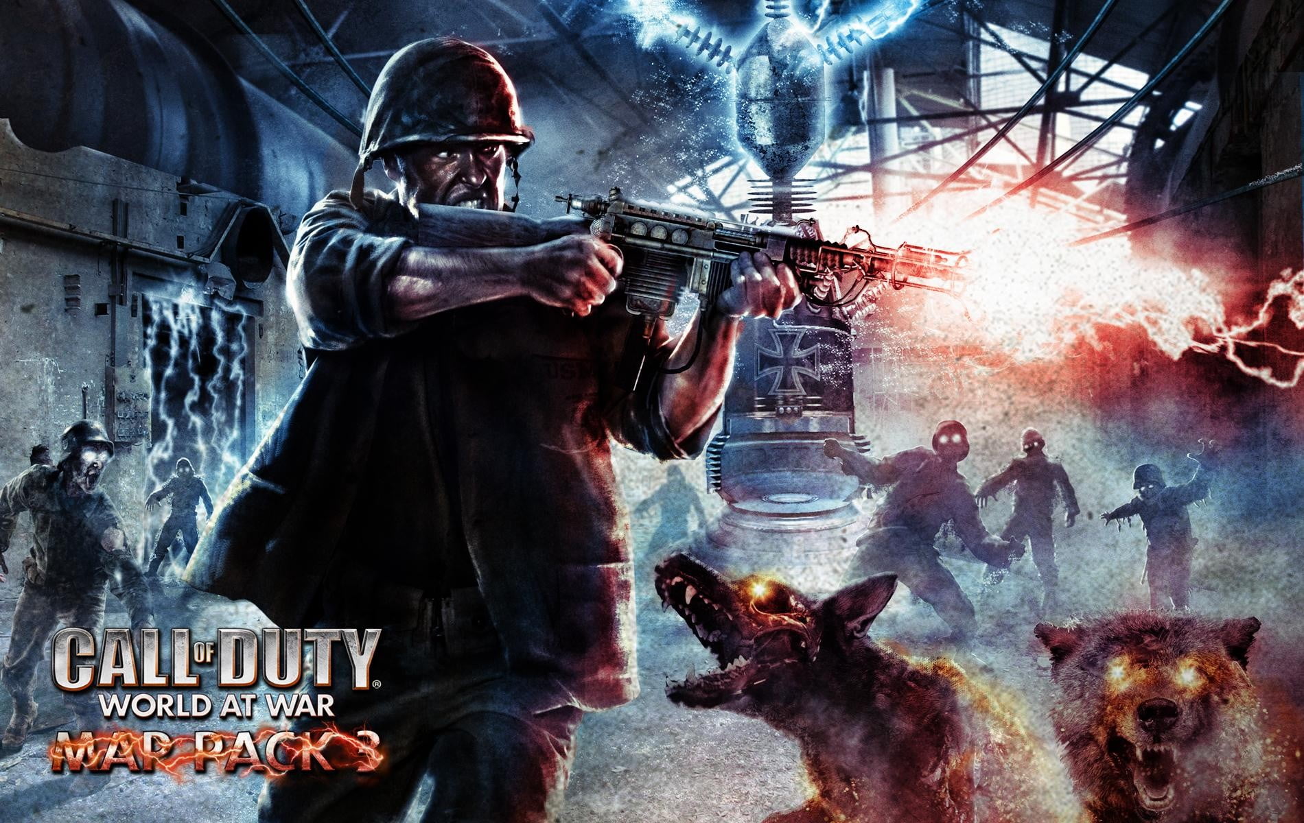 day, group of people, smoke - Physical Structure, Call of Duty, people, army, creativity, call, standing, aggression, real people, Nazi Zombies, world, HD Wallpaper