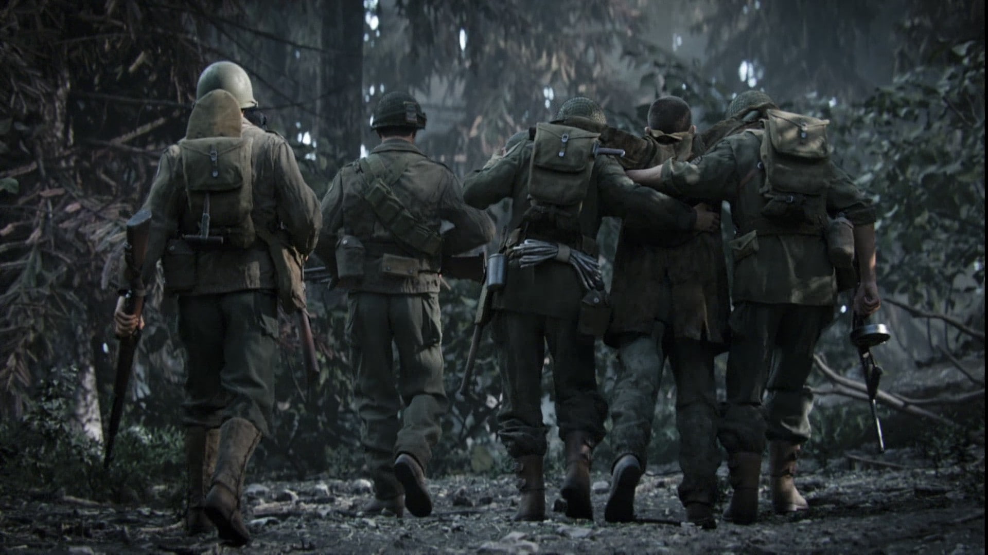 Call of Duty World War II, 1080P, soldier, Blurred, Depth Of Field, forest, video games, HD Wallpaper