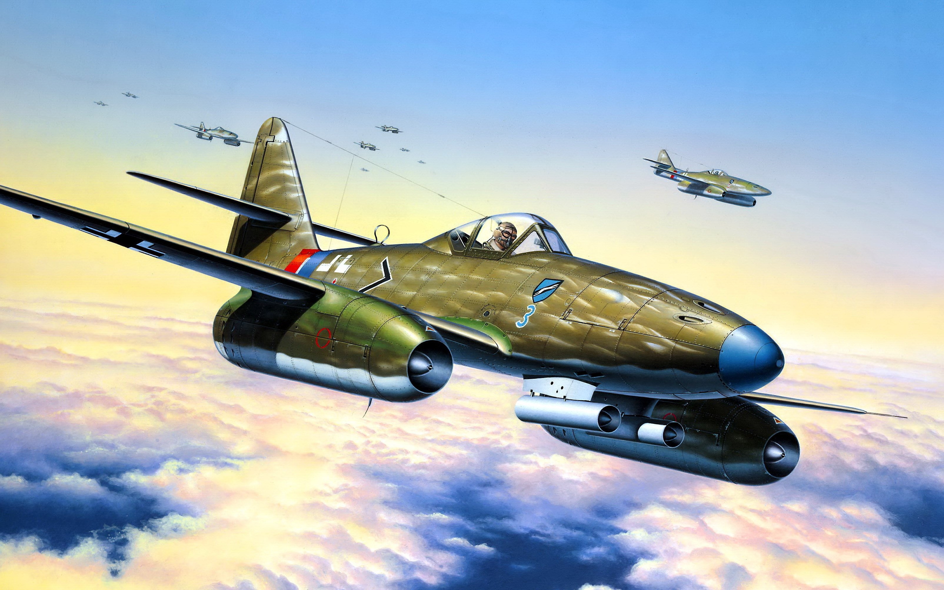 2K, messerschmitt me 262, HD Wallpaper