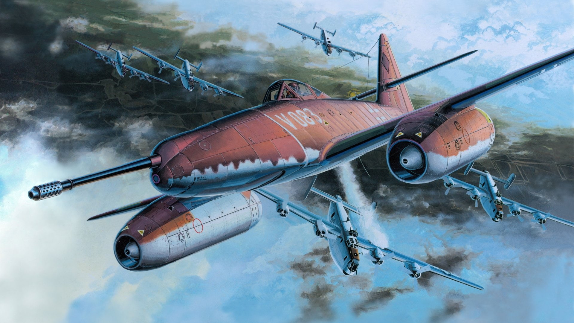 1080P, Military Aircrafts, Messerschmitt Me 262, HD Wallpaper