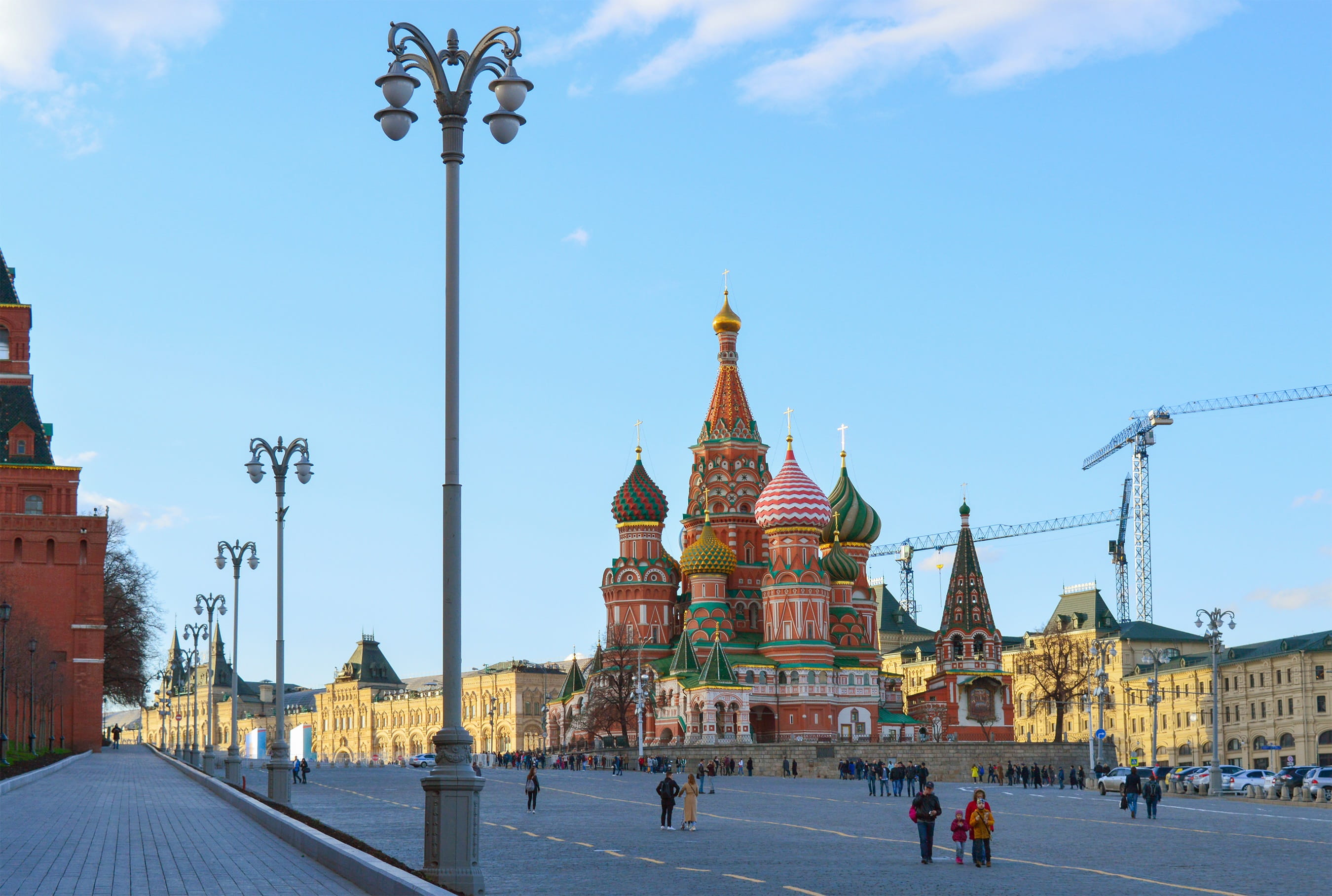 temple, person, showplace, lamp, group of people, cold temperature, winter, standing, 2K, building exterior, crosses, religion, day, outdoors, tower, St BasilS Cathedral, HD Wallpaper