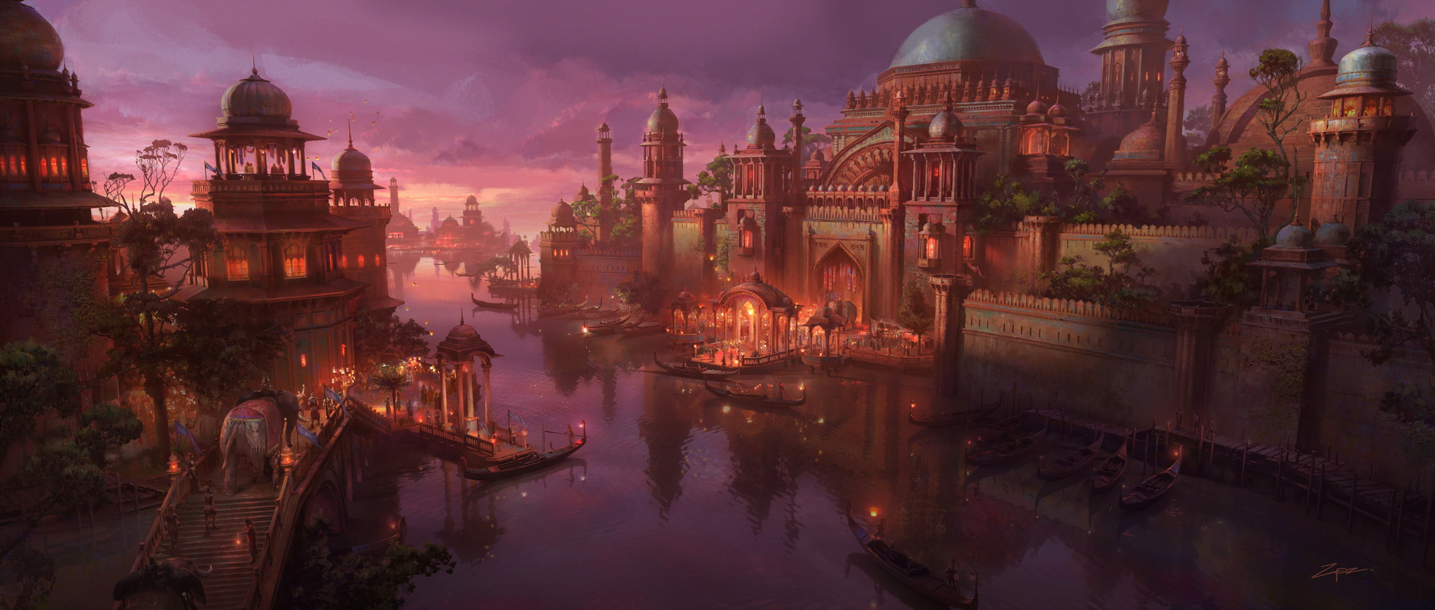 2K, digital art, landscape, Penzhen Zhang, Pengzhen Zhang, HD Wallpaper