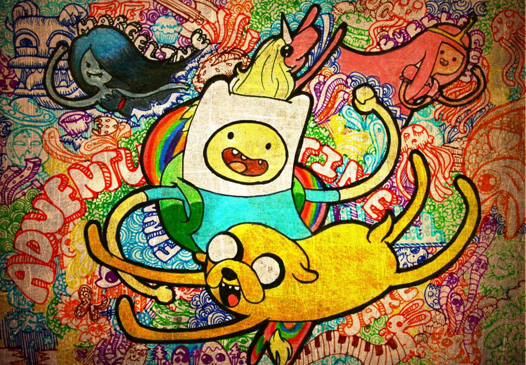 Jake the Dog, colorful, 1080P, Adventure Time, Finn the Human, HD Wallpaper