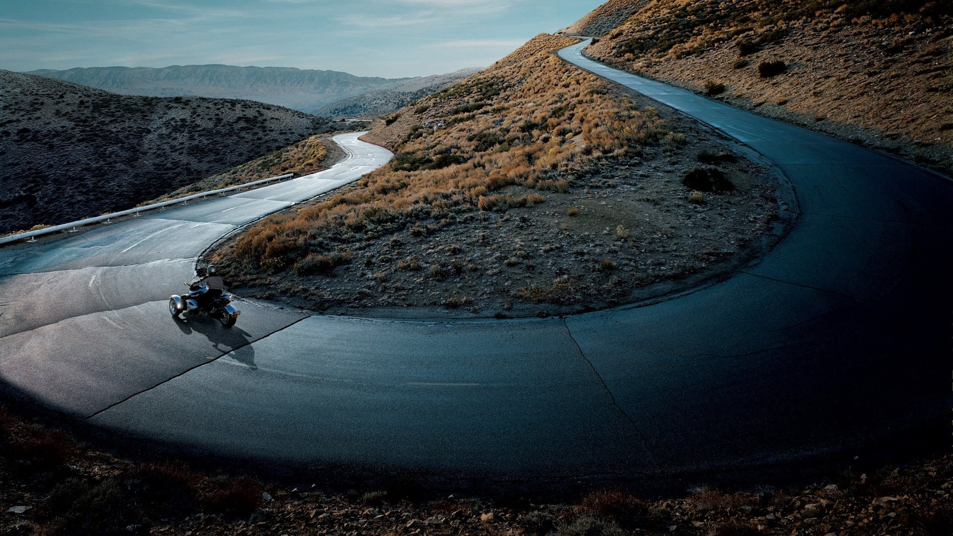 road, 1080P, trikes, hills, motorcycle, HD Wallpaper