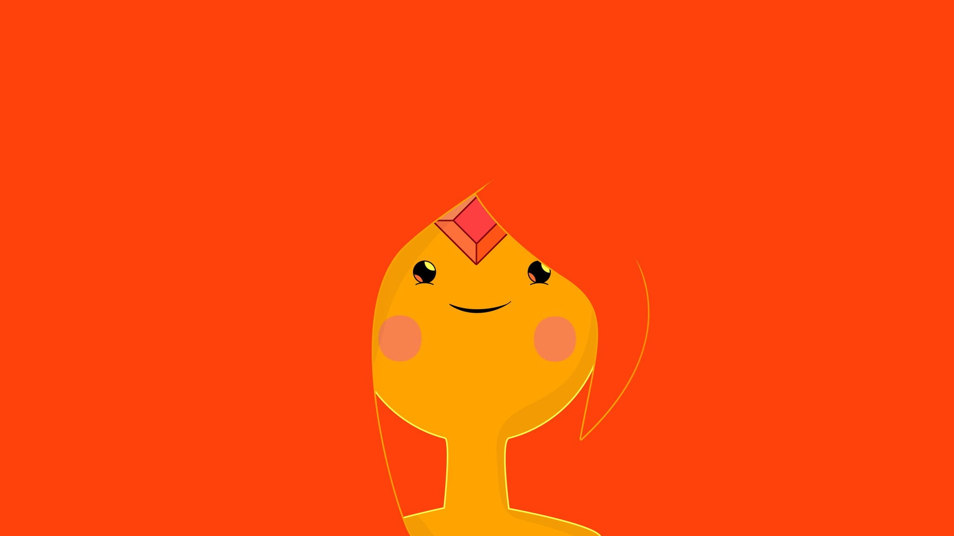 celebration, orange color, minimalism, cheerful, anthropomorphic smiley face, no people, Adventure Time, fun, humor, 1080P, representation, art and craft, HD Wallpaper