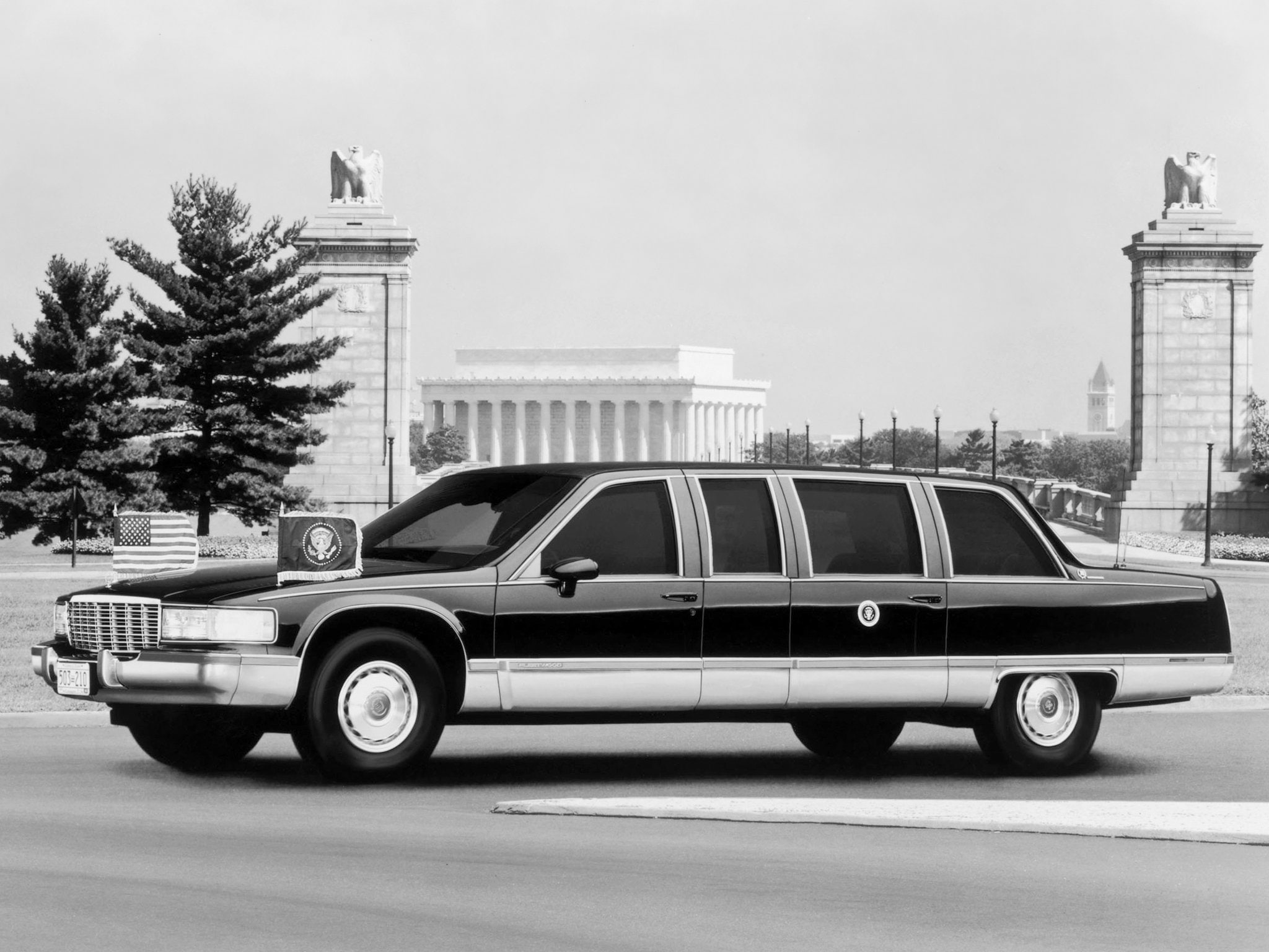 1080P, cadillac, limosuine, presidential, luxury, armored, brougham, fleetwood, 1993, HD Wallpaper
