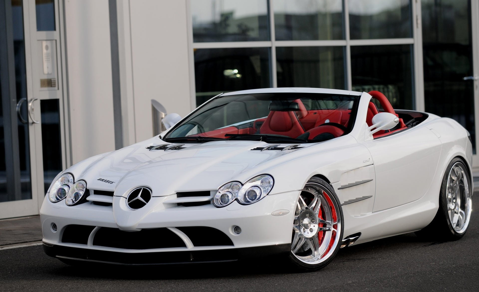 land vehicle, sports car, convertible, focus on foreground, outdoors, transportation, red, Benz, stationary, retro styled, motor vehicle, coupe, vintage car, HD Wallpaper