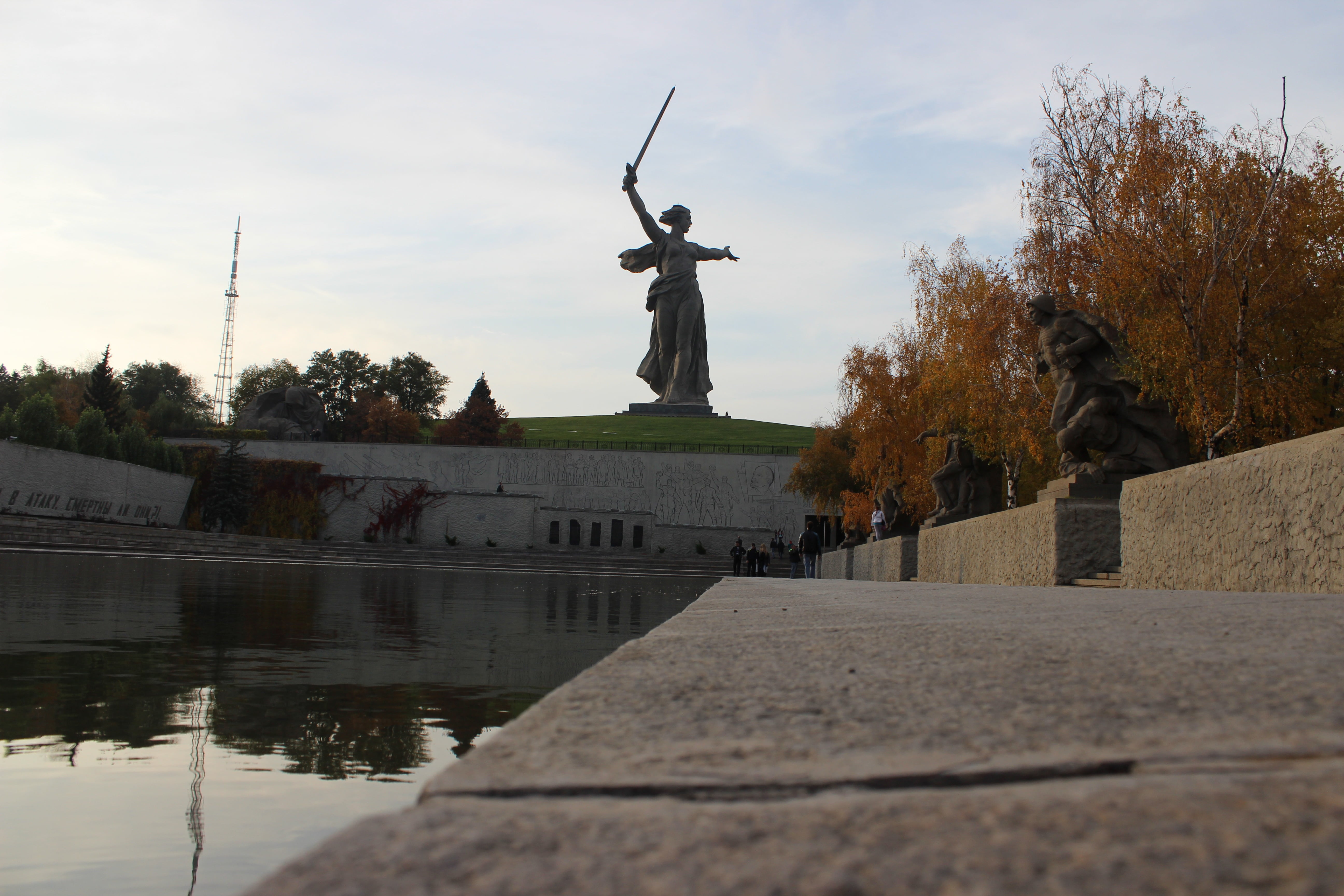 volgograd, memorial, art and craft, female likeness, water, human representation, no people, 5K, tree, sky, statue, built structure, history, representation, HD Wallpaper