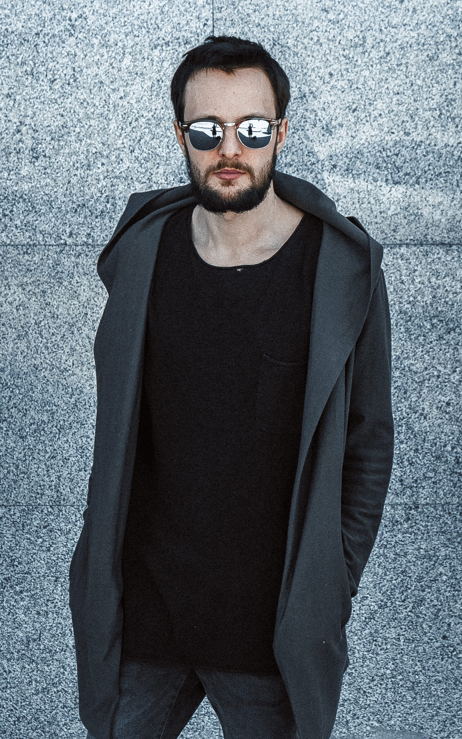 spectacled, looking at camera, young adult, eyeglasses, young men, glasses, three quarter length, blue, volgograd, leisure activity, casual clothing, hairstyle, Phone HD Wallpaper