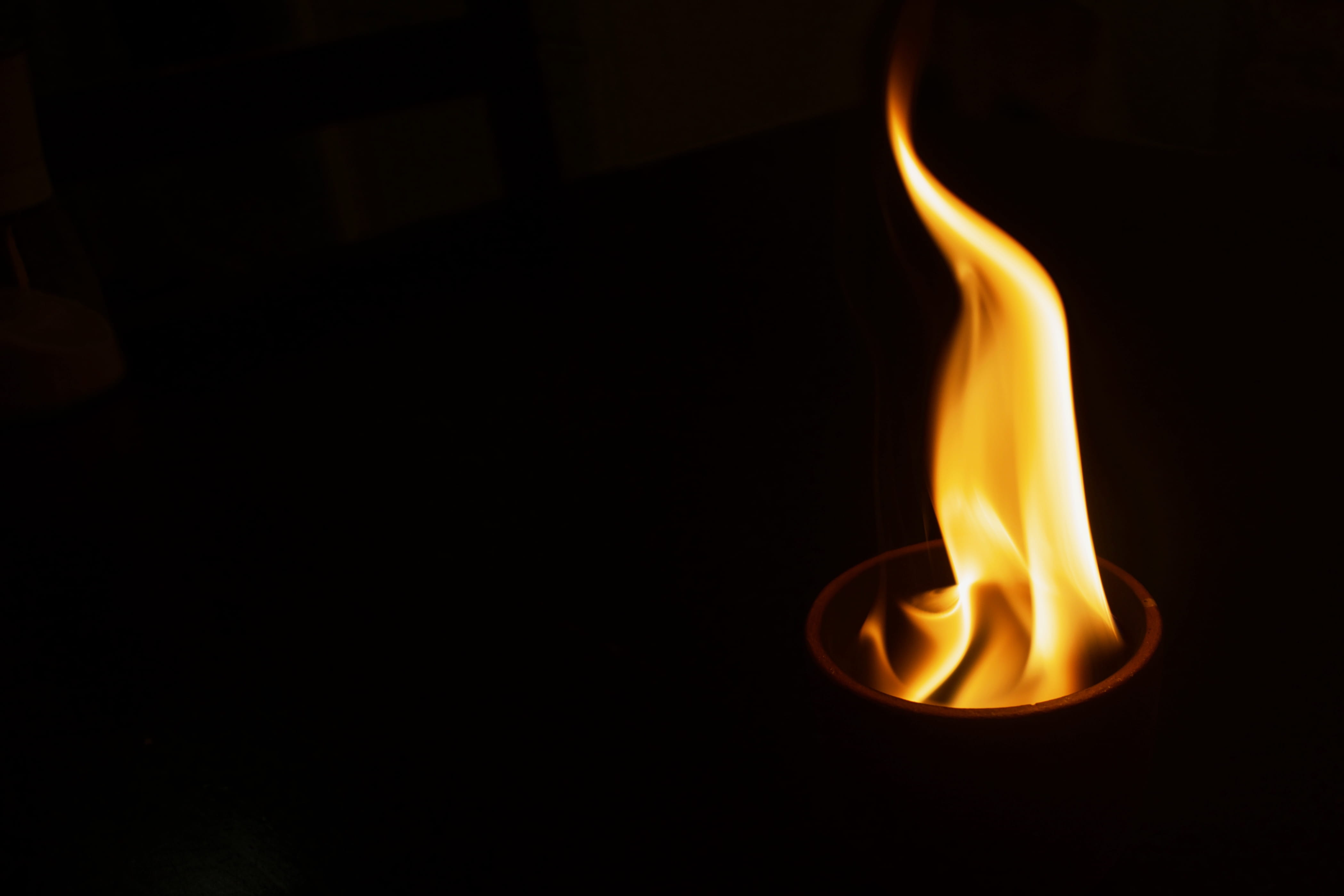 burning, no people, yellow, inferno, motion, abstract, fire, illustration, brightly lit, 4K, studio shot, heat - temperature, close-up, eternal, bright, HD Wallpaper