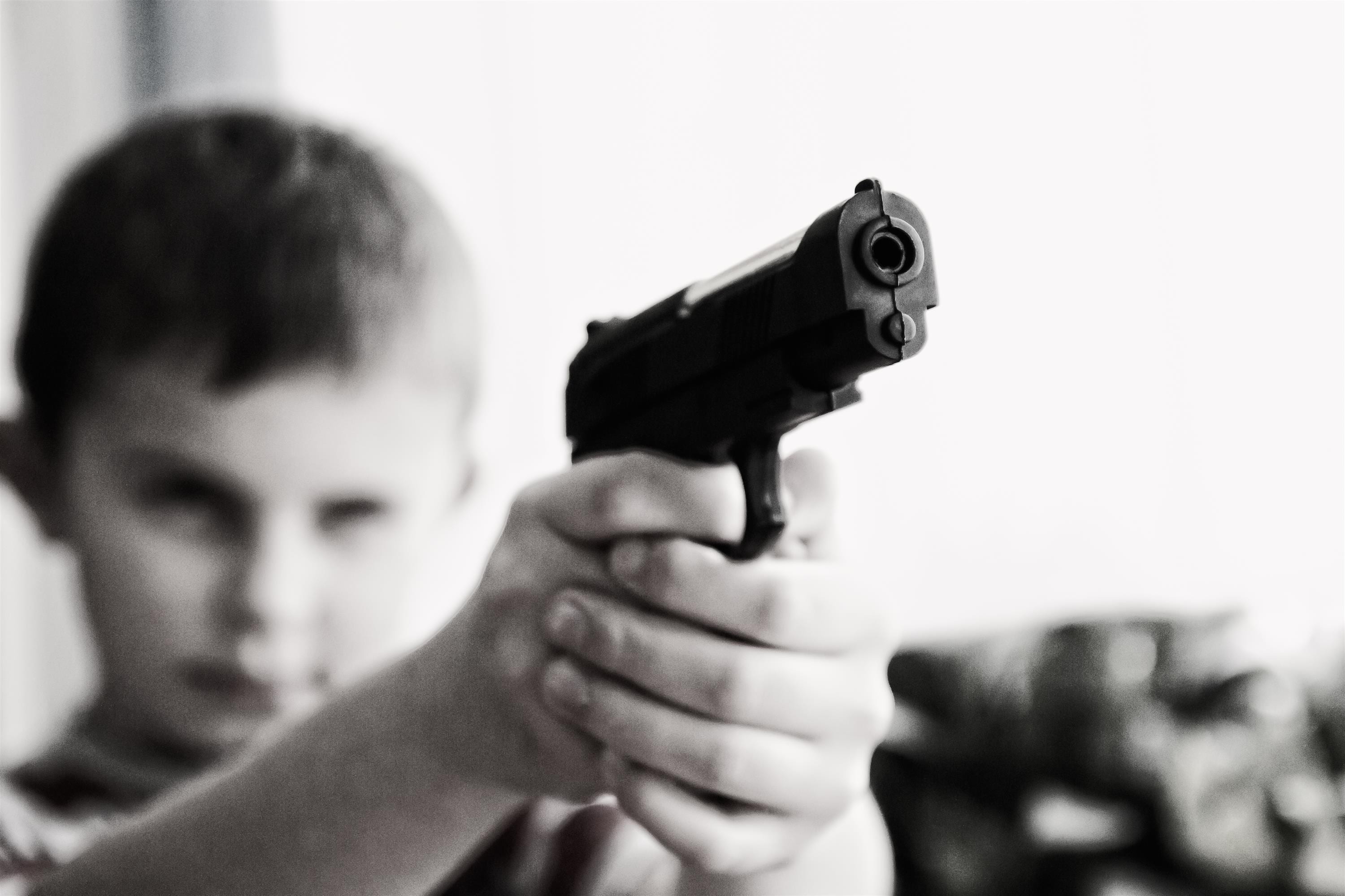 indoors, the war, men, automatic, males, childhood, danger, portrait, boys, pistol, aiming, boy, semi, concentration, offspring, innocence, child, black, HD Wallpaper