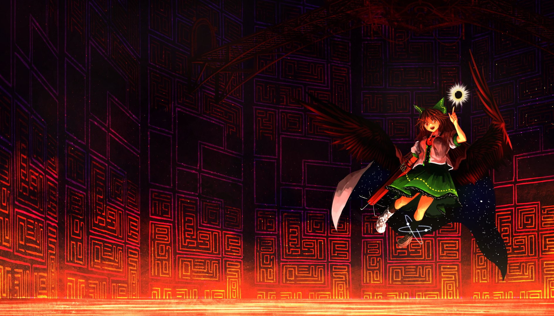 Utsuho Reiuji, 720P, Anime, Touhou, HD Wallpaper