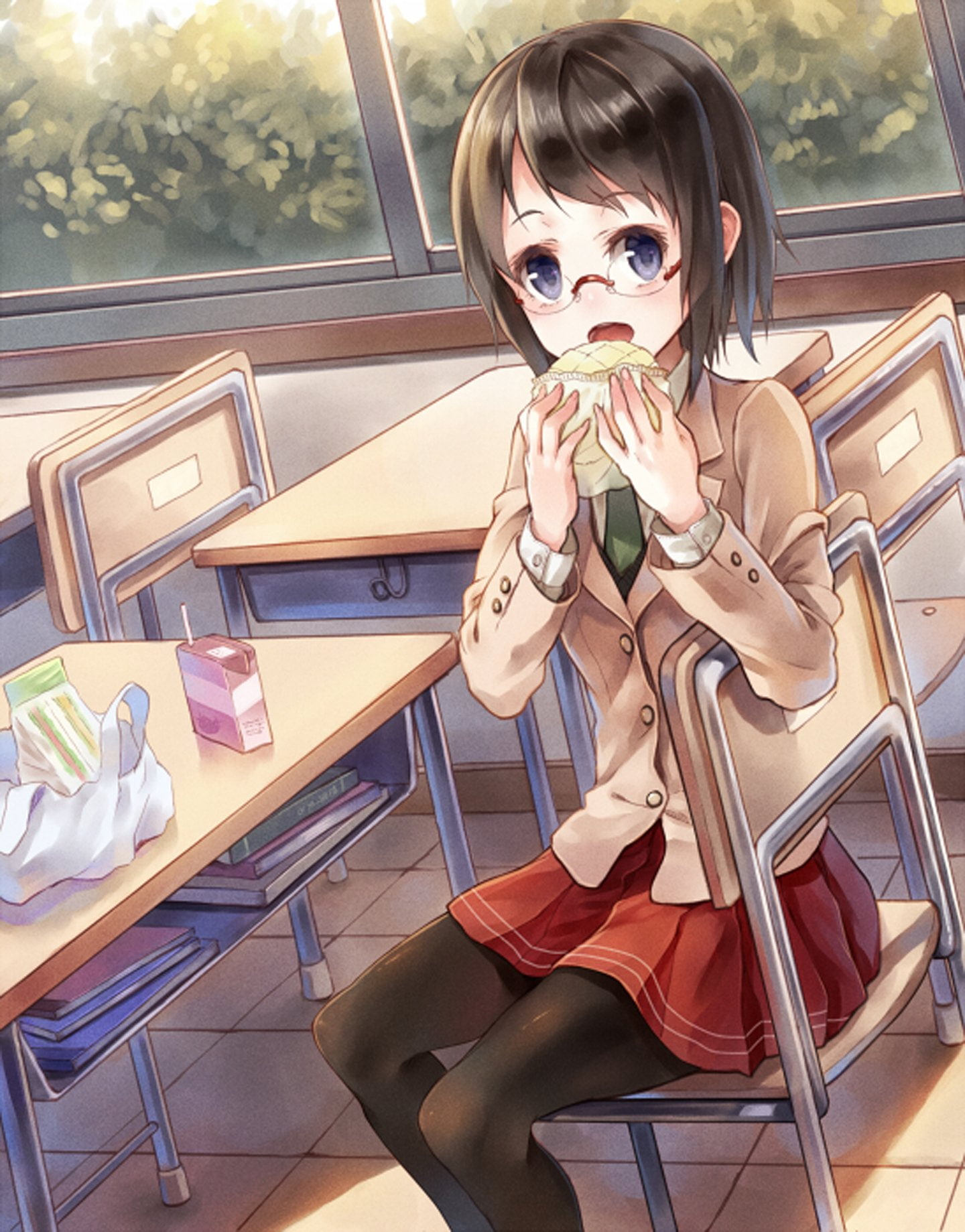 girl, 720P, uniform, paseri, school, anime, Phone HD Wallpaper