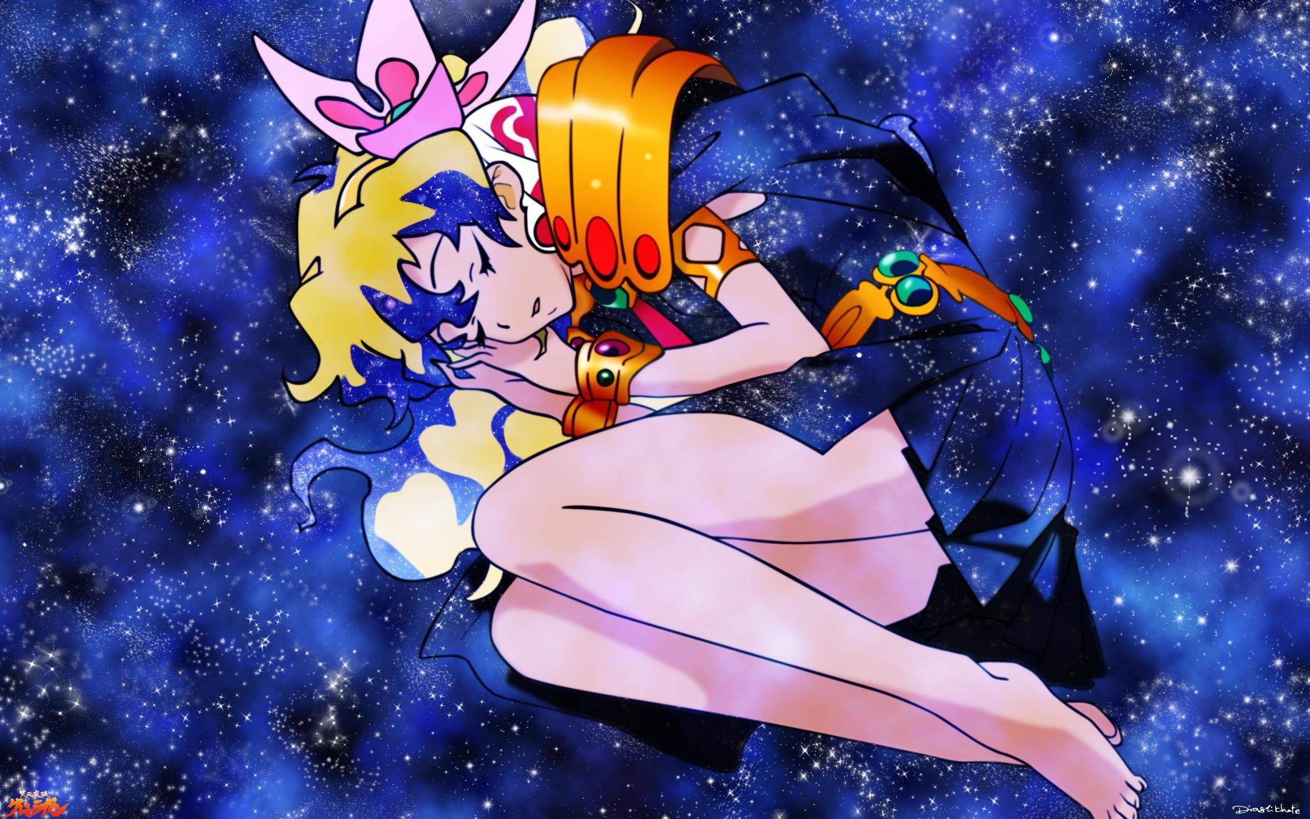 animal themes, blue, night, sky, star - space, animal wildlife, animal representation, animals in the wild, Tengen Toppa Gurren Lagann, Teppelin Nia, decoration, HD Wallpaper