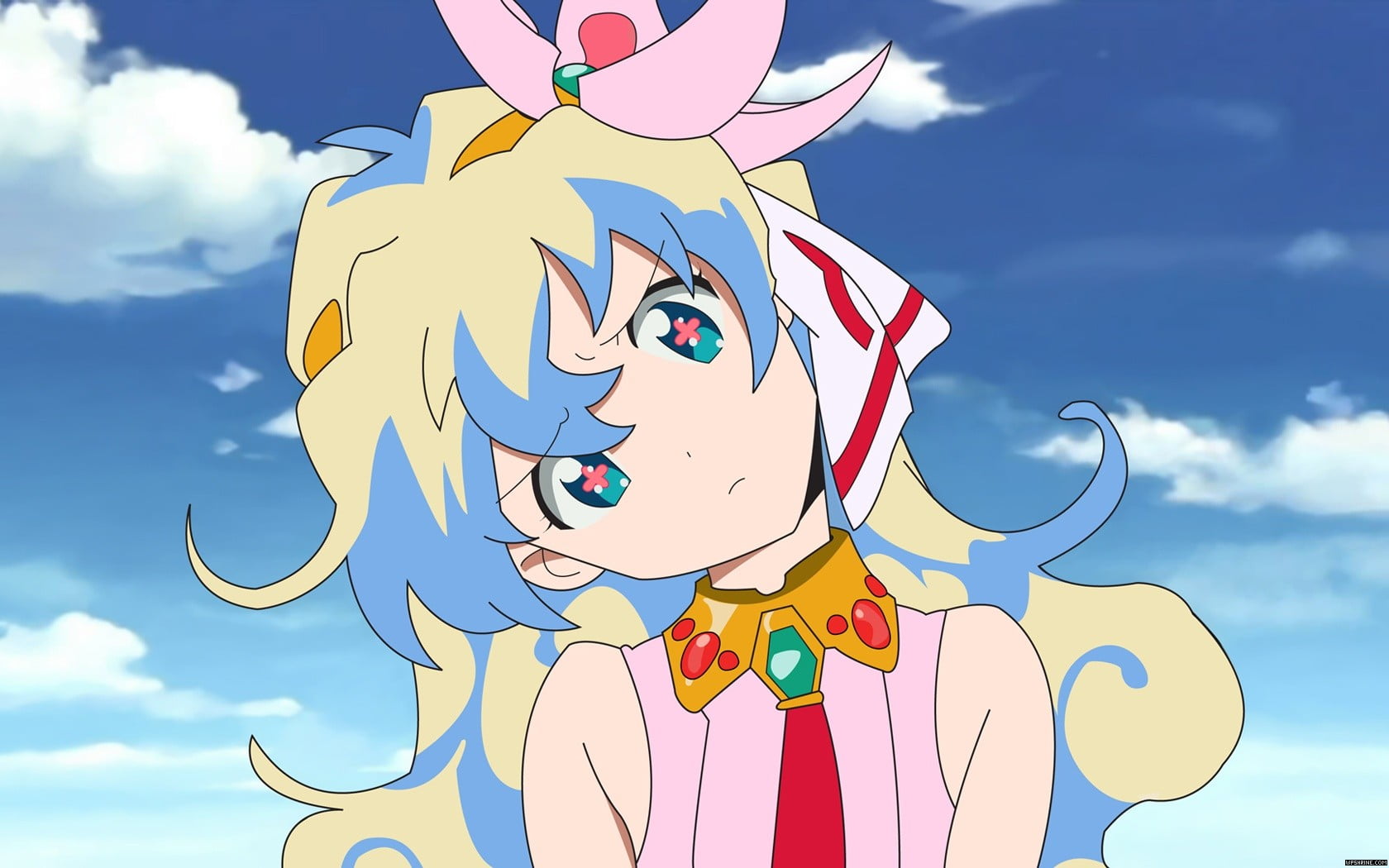 outdoors, Tengen Toppa Gurren Lagann, sunlight, anime girls, day, Teppelin Nia, sky, multi colored, creativity, one person, representation, emotion, art and craft, HD Wallpaper