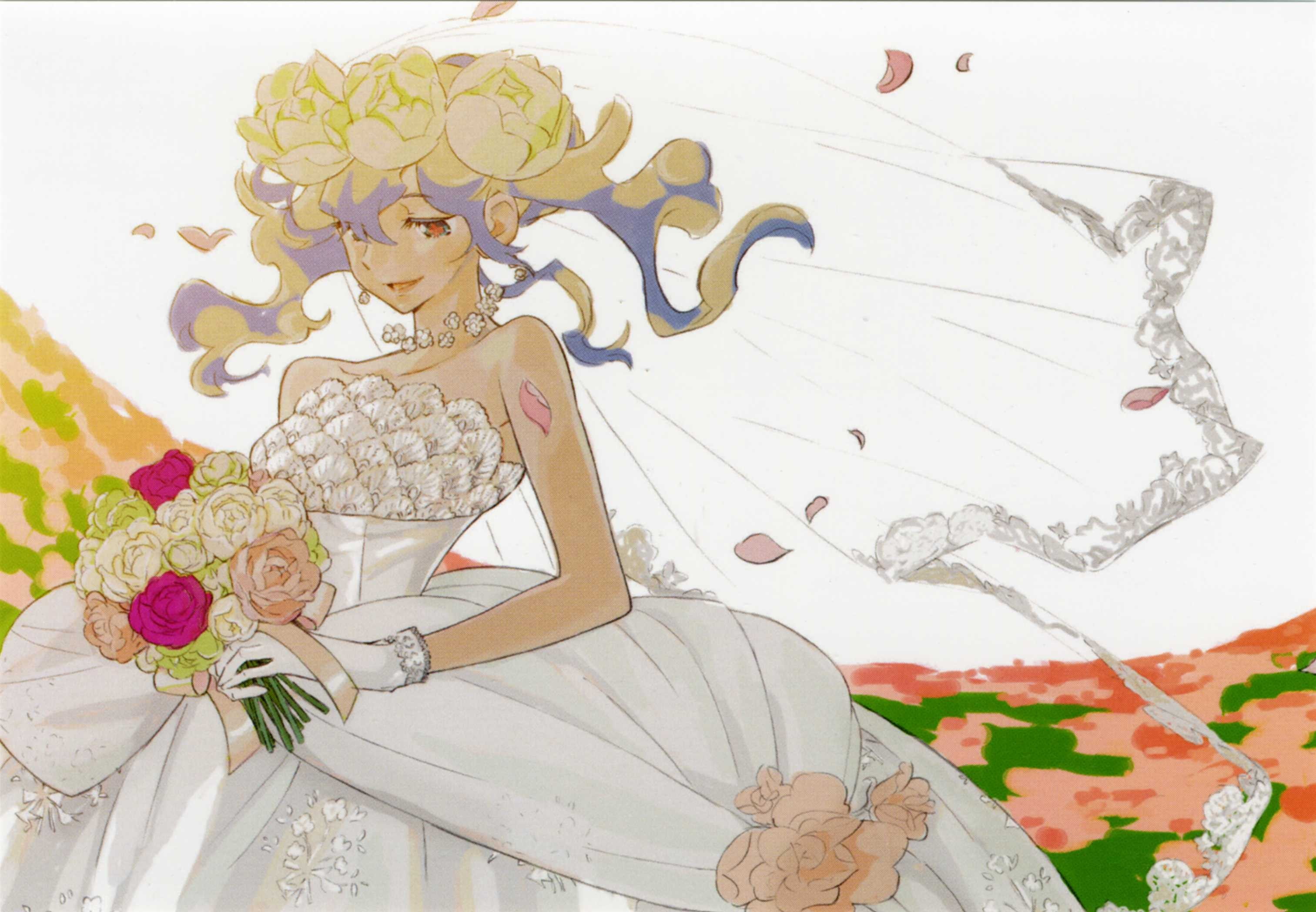 art and craft, representation, floral pattern, anime, flowering plant, flower, human representation, plant, Teppelin Nia, indoors, nature, creativity, Tengen Toppa Gurren Lagann, HD Wallpaper