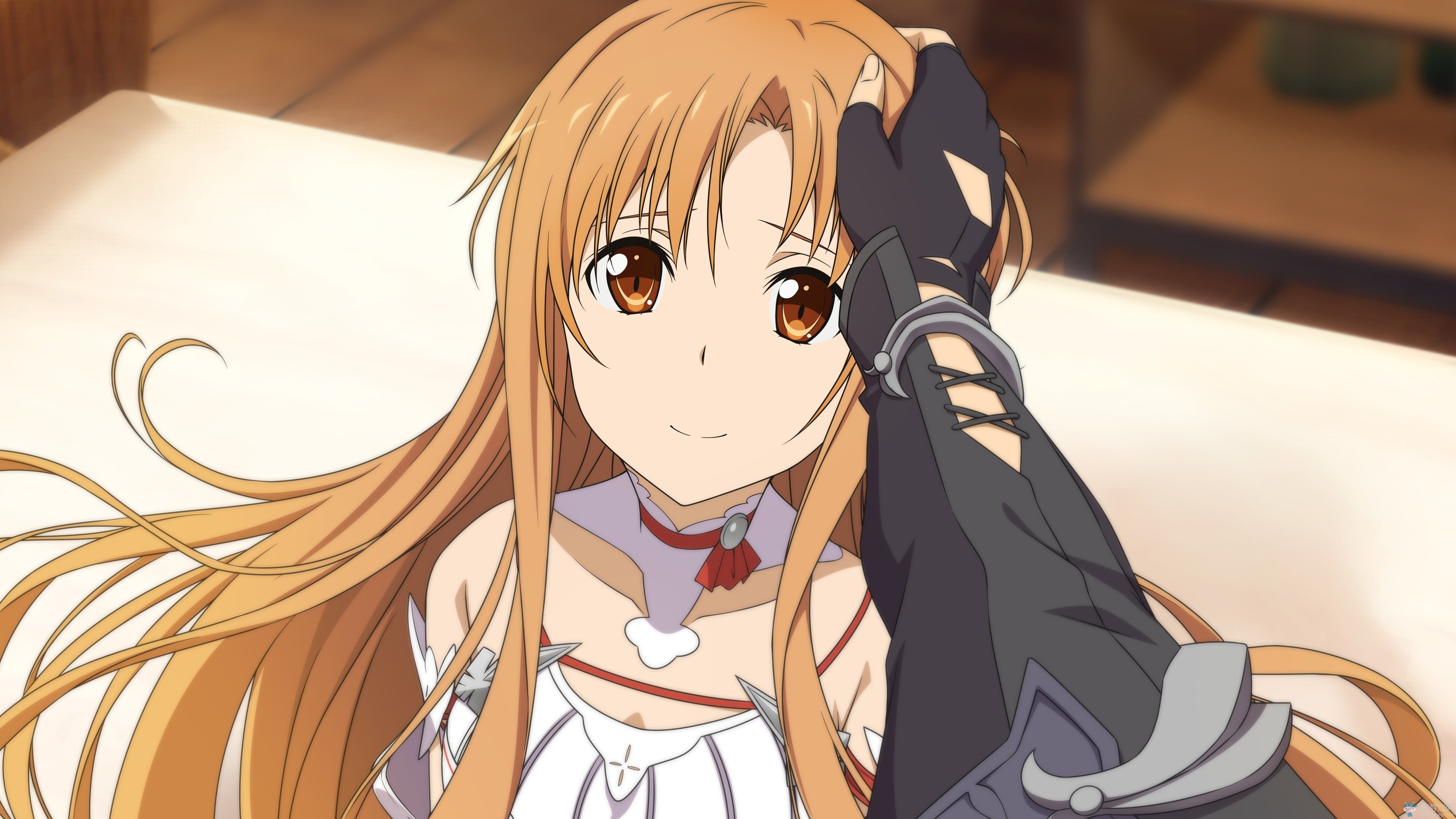 metal, 4K, art and craft, anime girls, mask, close-up, indoors, anime, representation, day, disguise, mask - disguise, portrait, Sword Art Online, brown eyes, HD Wallpaper