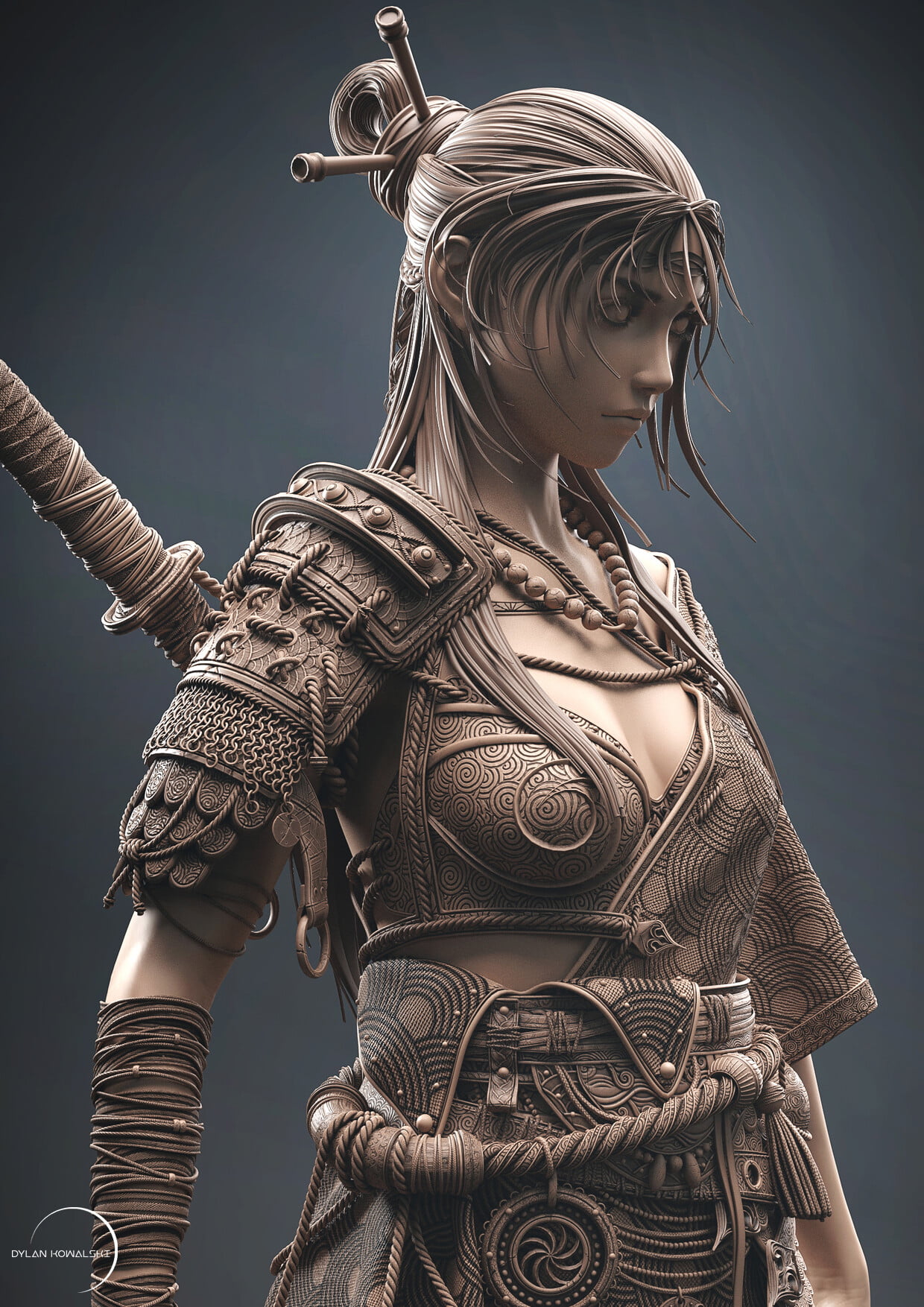 fantasy art, 720P, simple background, Dylan Kowalski, fantasy girl, ArtStation, Phone HD Wallpaper