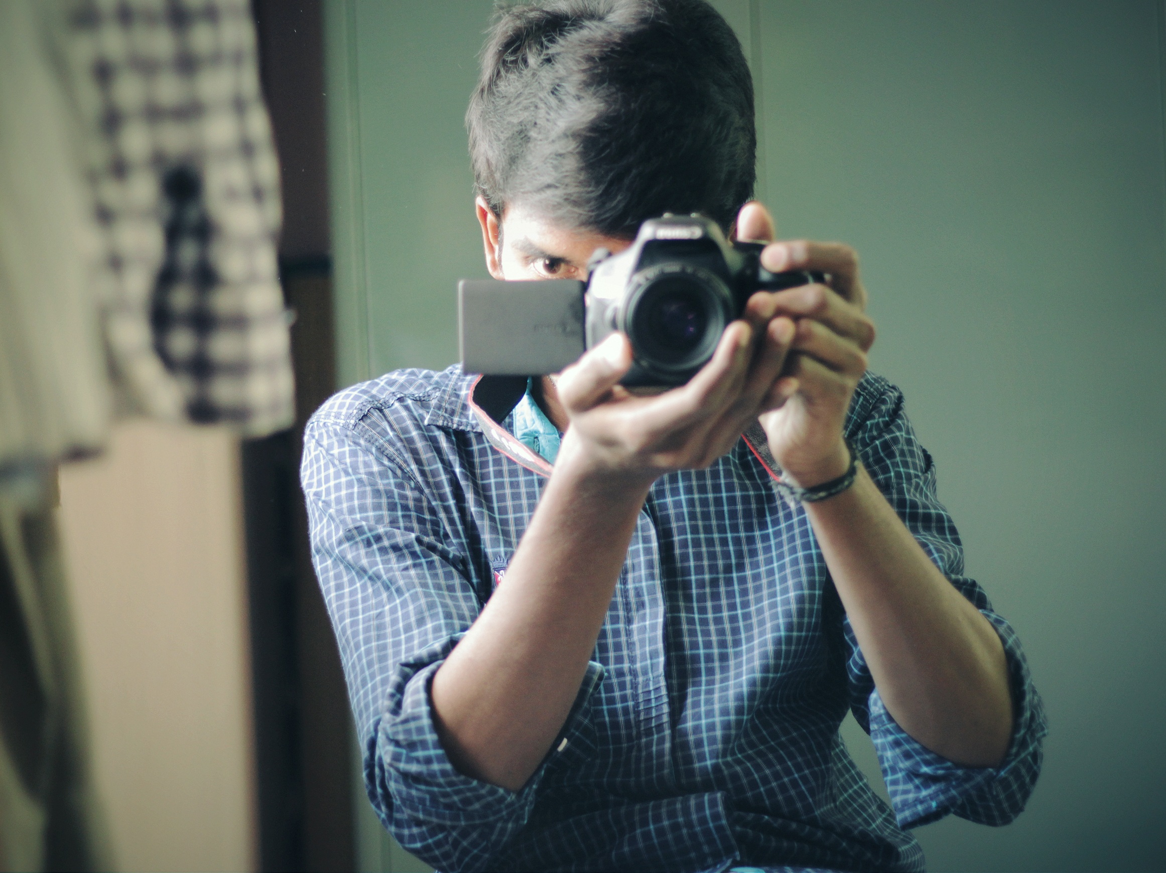 technology, photography themes, front view, photographic equipment, picture, look, professional, photographing, concept, black, standing, men, hairstyle, HD Wallpaper